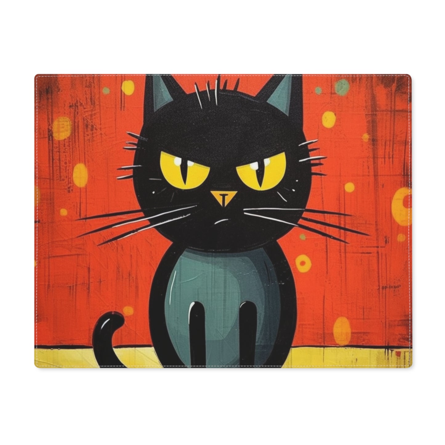 Fashionably Retro Feline: Midcentury Modern Placemat with a Vintage Cat-Inspired Flair