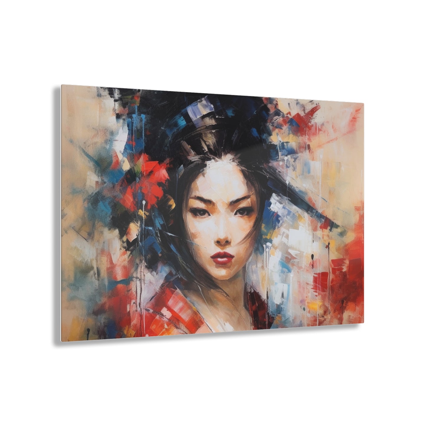 Abstract Geisha Art Acrylic Prints: Captivating Brushstrokes in a Japanese Aesthetic