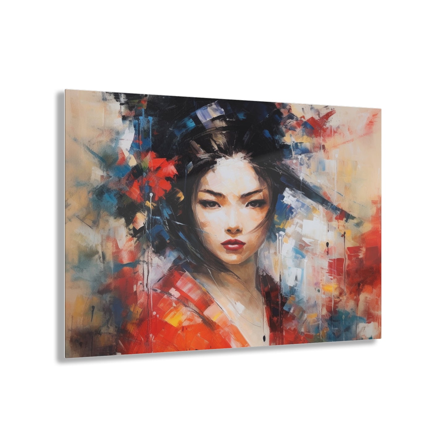 Abstract Geisha Art Acrylic Prints: Captivating Brushstrokes in a Japanese Aesthetic