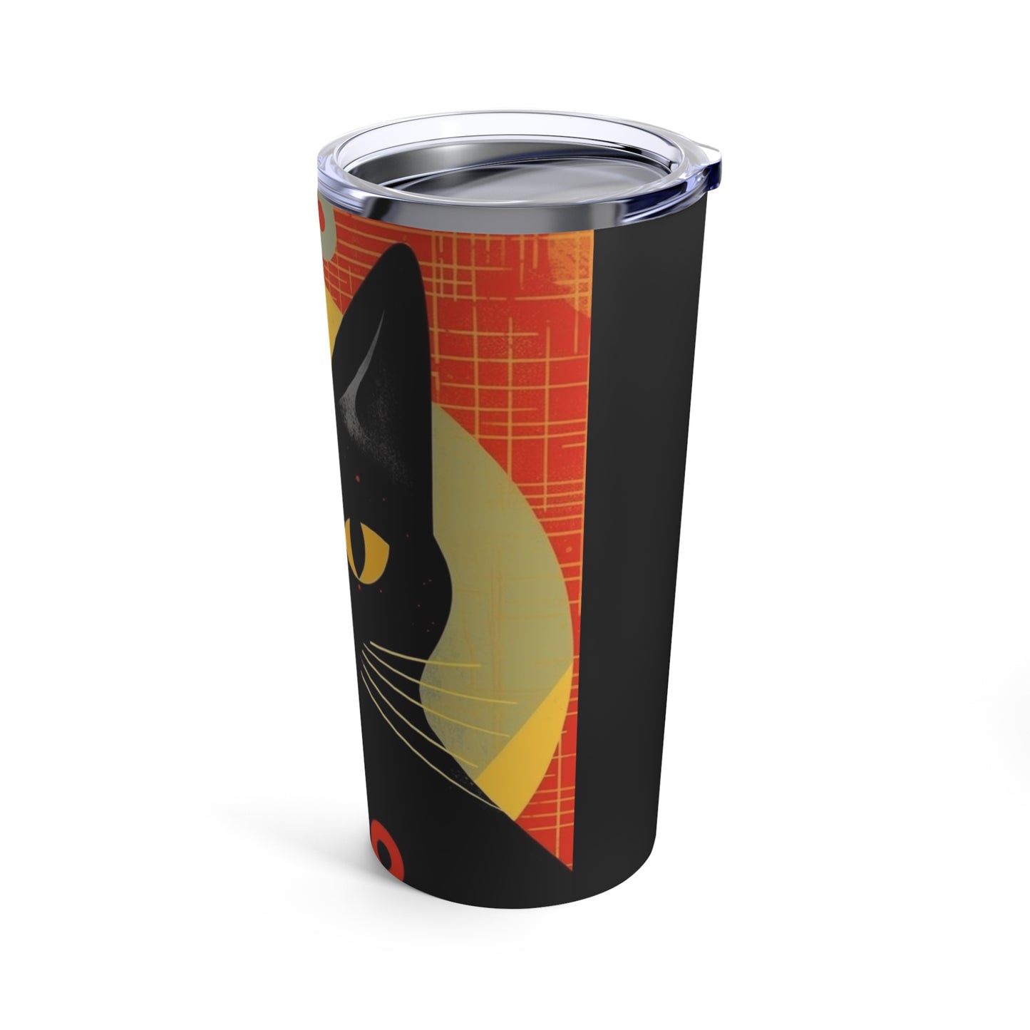 Fashionably Retro Feline: Midcentury Modern Tumbler with a Vintage Cat-Inspired Flair