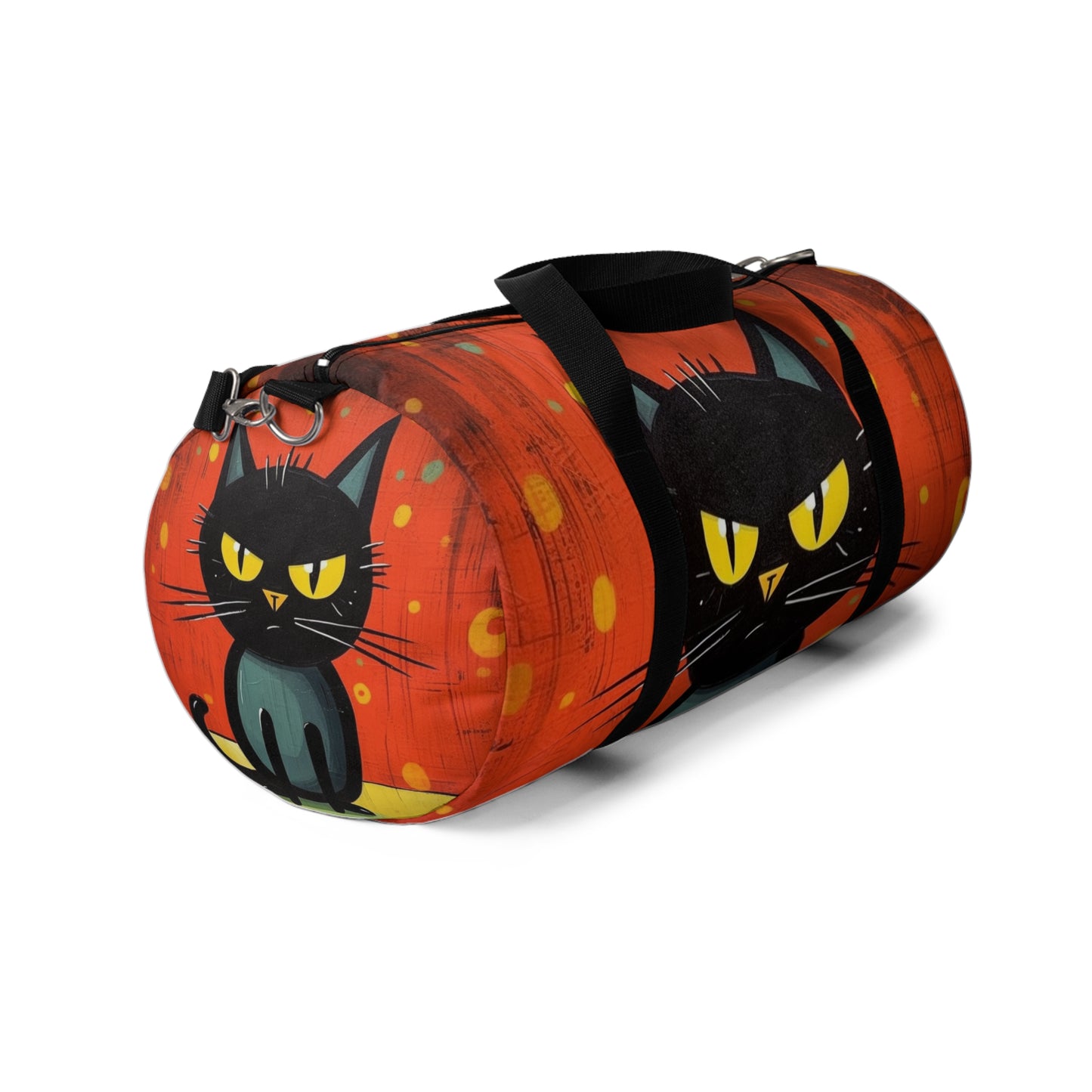 Fashionably Retro Feline: Midcentury Modern Duffel bag with a Vintage Cat-Inspired Flair