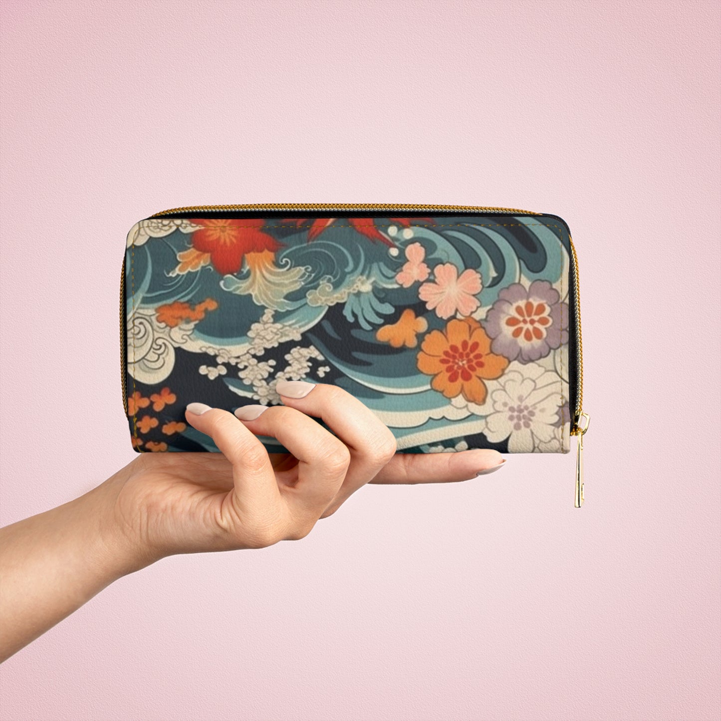 Elegant Kimono Zipper Wallet: Embrace Japanese Artistry