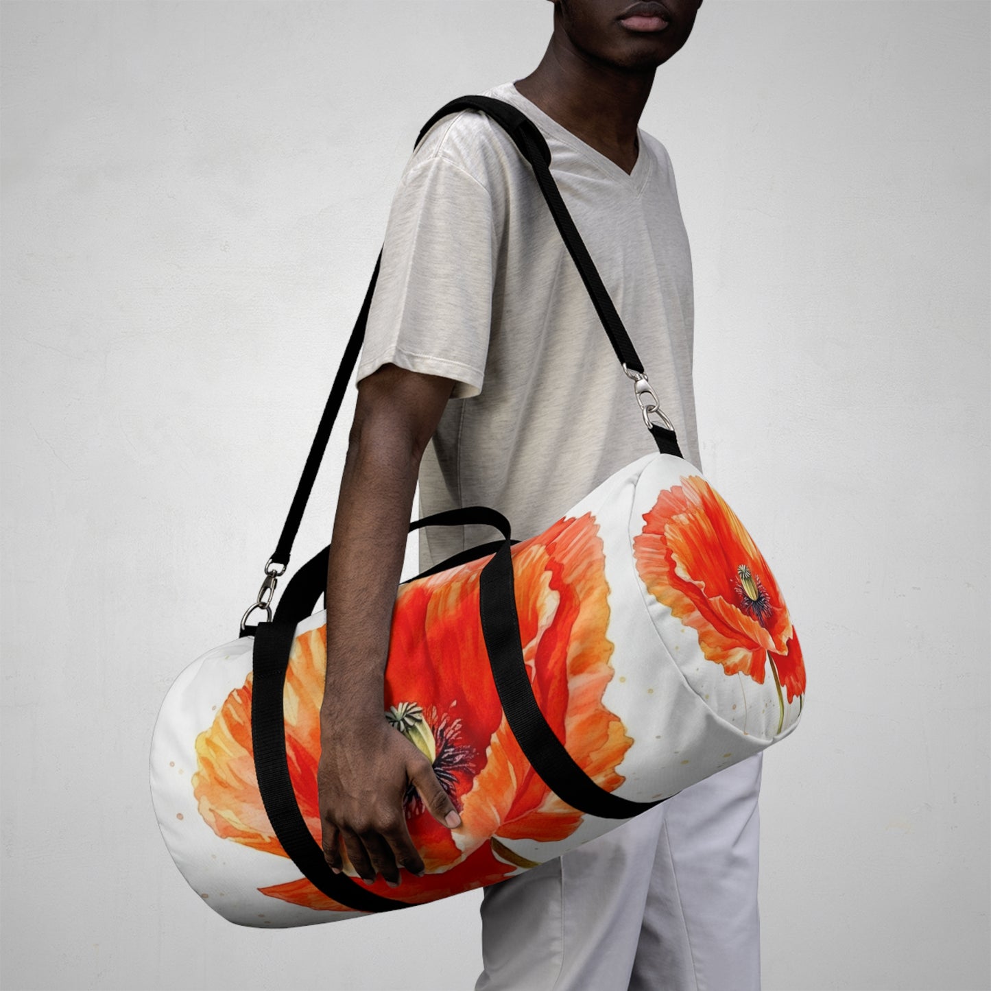 Watercolor Poppy Garden Duffel Bag: Unleash the Beauty of Nature