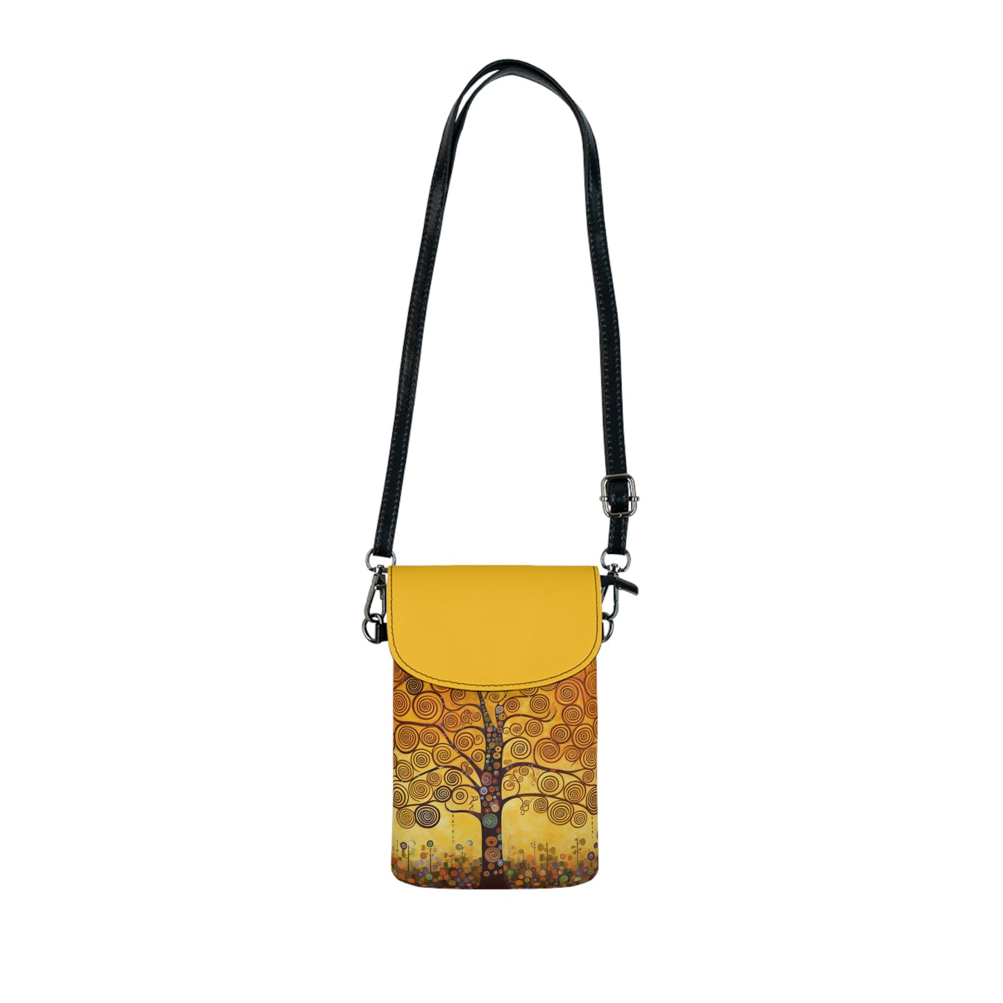 Symbolic Harmony: Gustav Klimt Tree of Life Small Cell Phone Wallet, Embrace Artistic Elegance