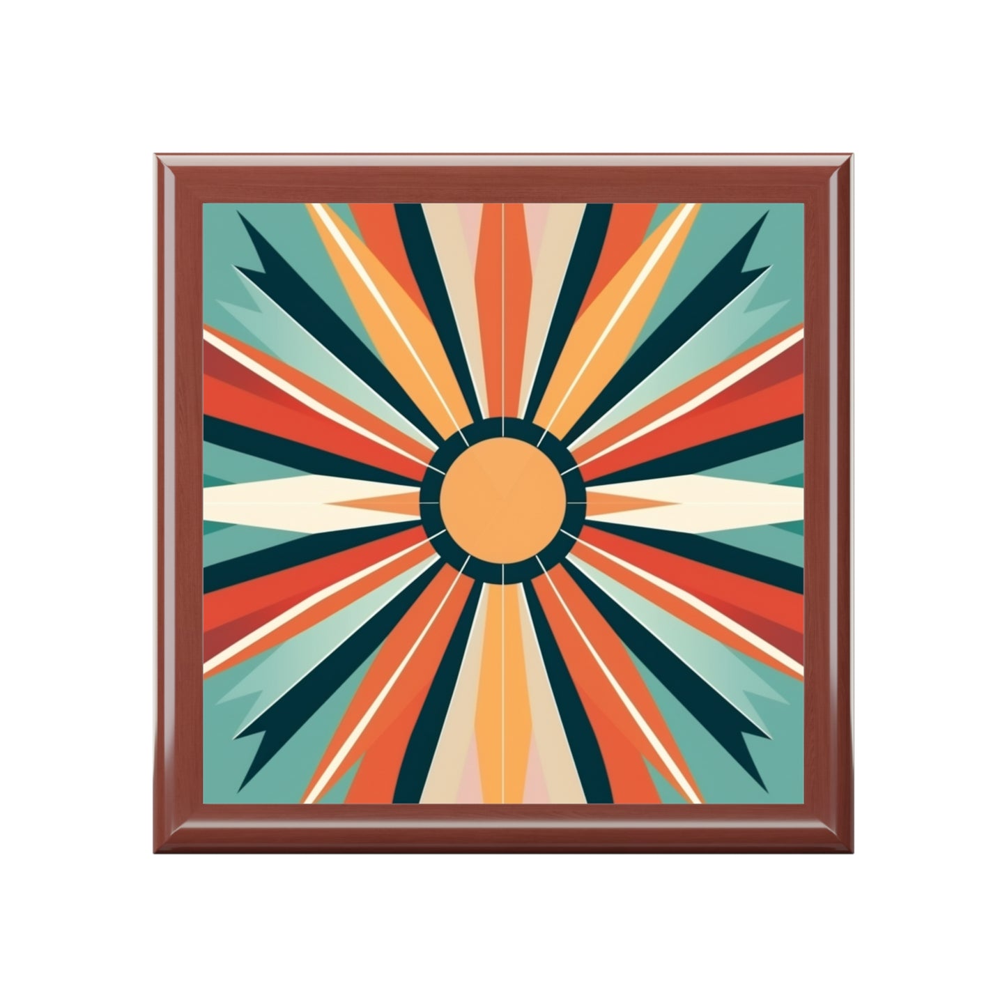 Sip in Style: Starburst Candy Colored Jewelry Box in Atomic Age and Midcentury Modern Design