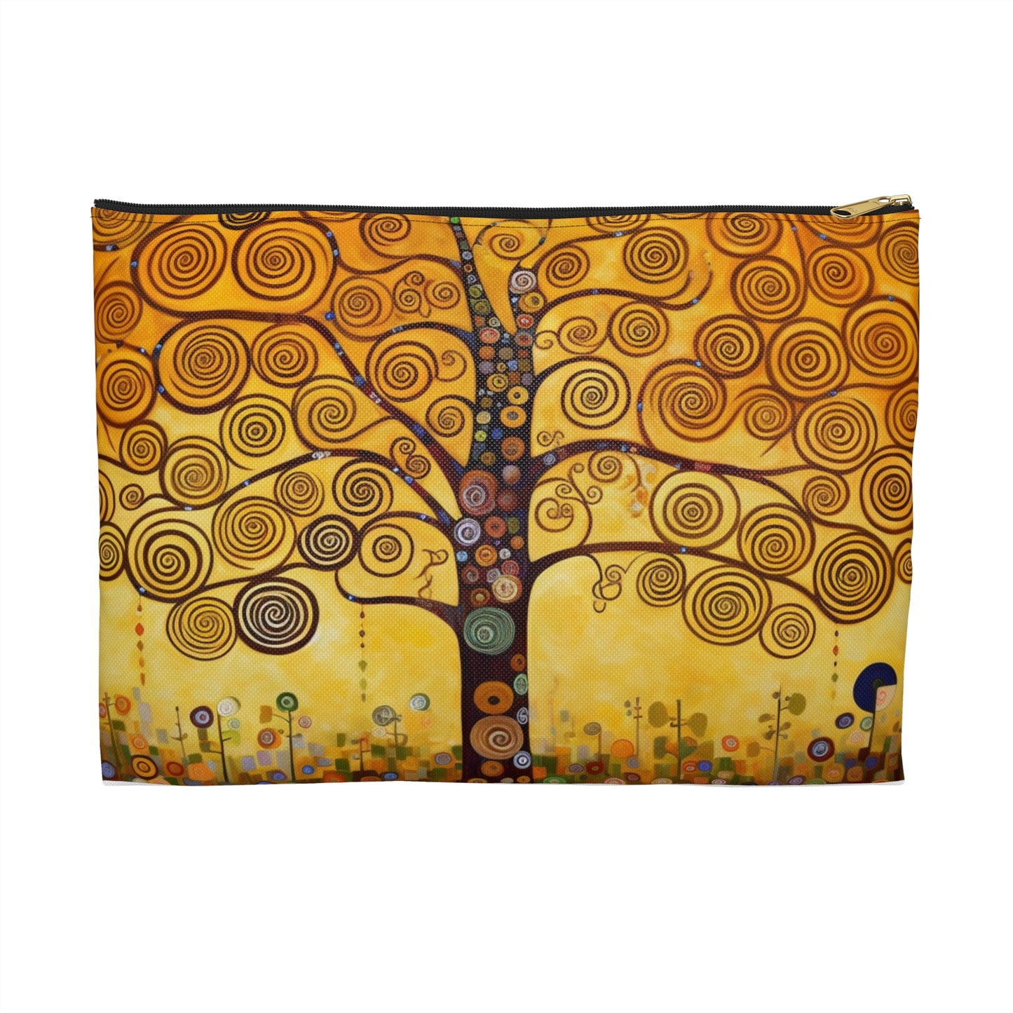 Symbolic Harmony: Gustav Klimt Tree of Life Accessory Pouch, Embrace Artistic Elegance