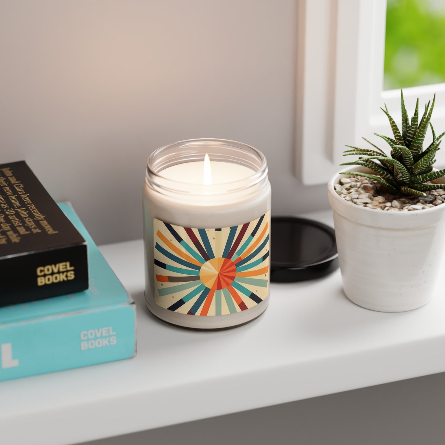 Midcentury Starburst Magic: Starburst Candy Colored Midcentury Modern Design Candle