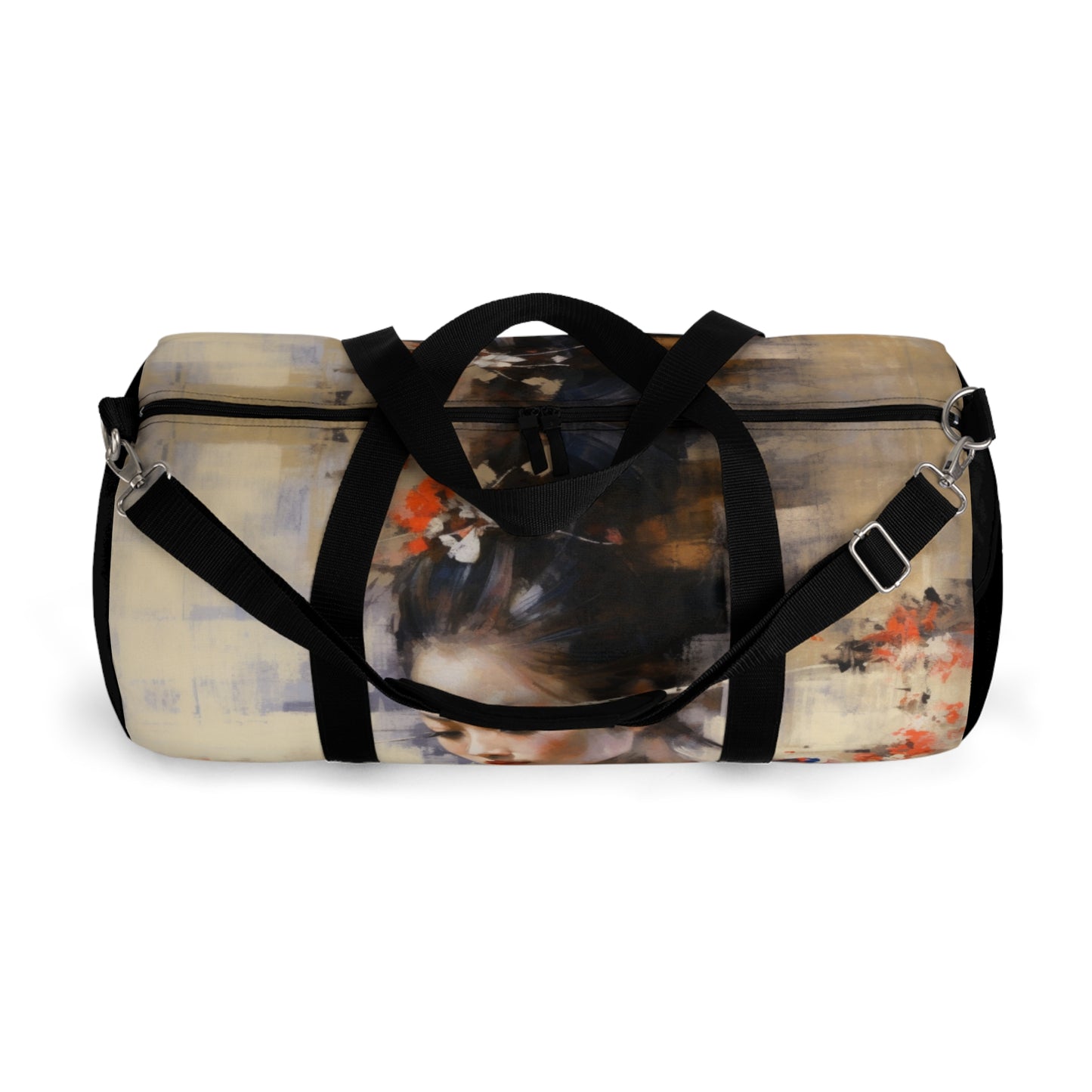 Japanese-Inspired Abstract Oil Painting Duffel Bag:Celebrating Geisha Beauty