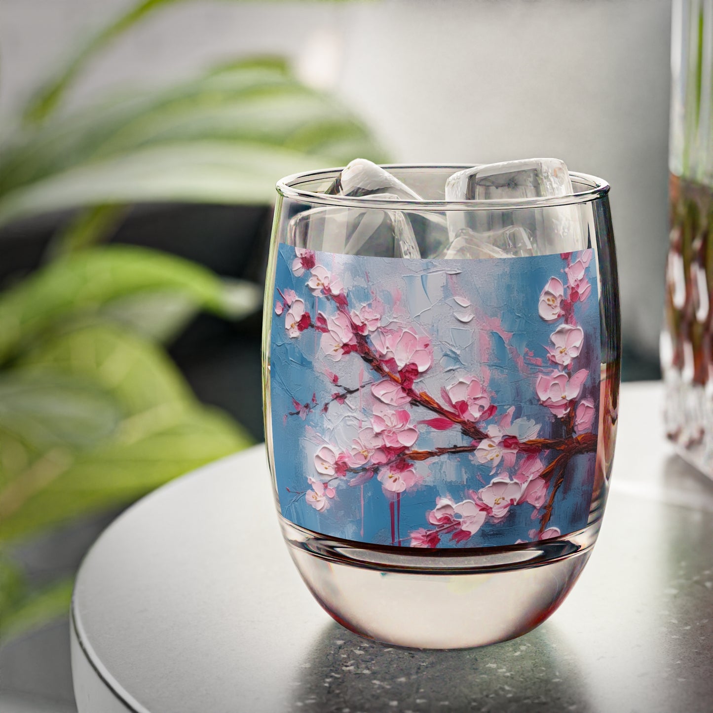 Tumbler with Abstract Cherry Blossom Drawing: Embrace the Serenity