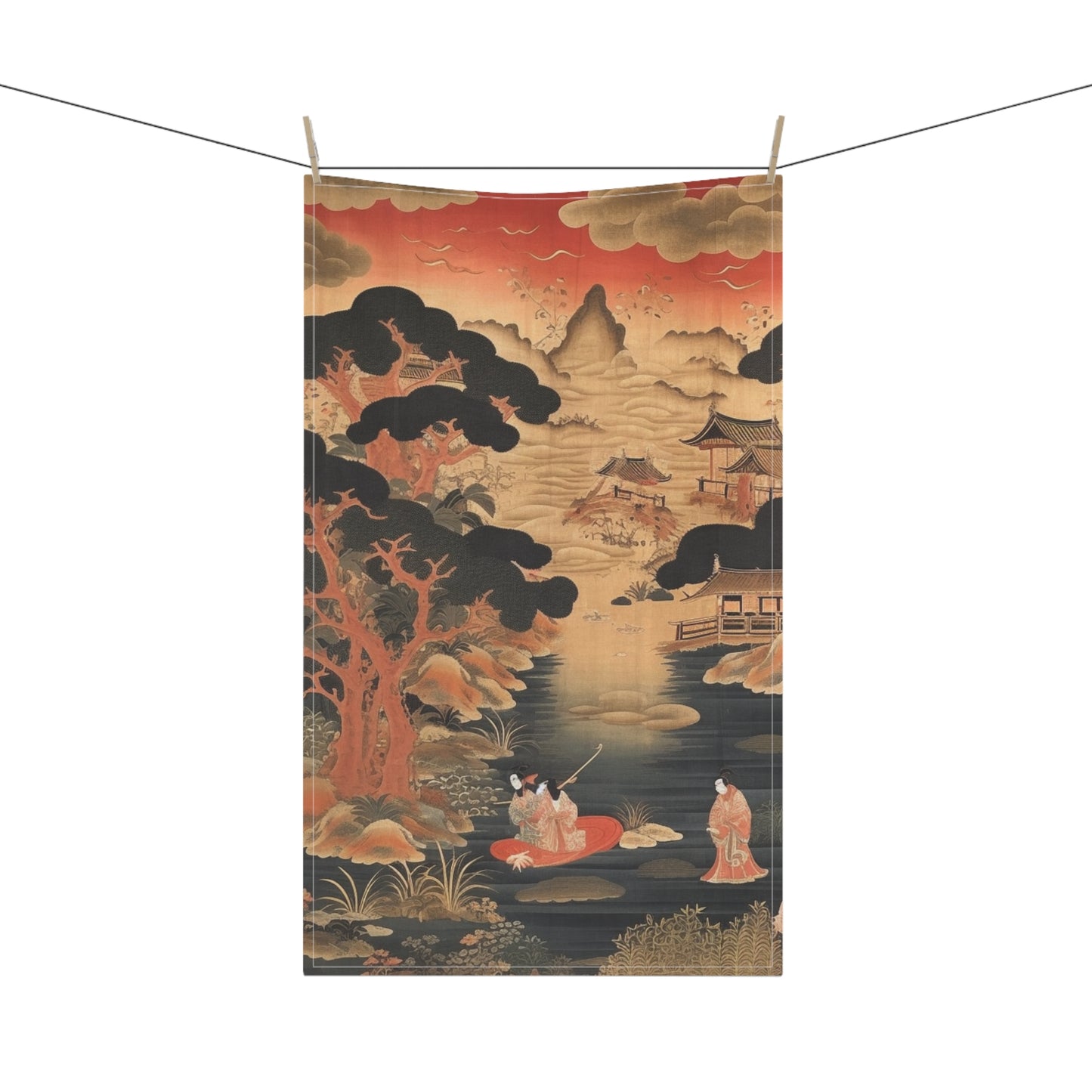 Custom Japanese Tapestry Kitchen Towel: Your Personalized Artistic Statement
