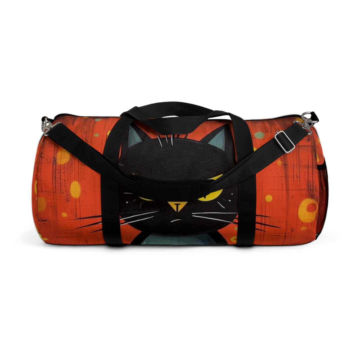Fashionably Retro Feline: Midcentury Modern Duffel bag with a Vintage Cat-Inspired Flair