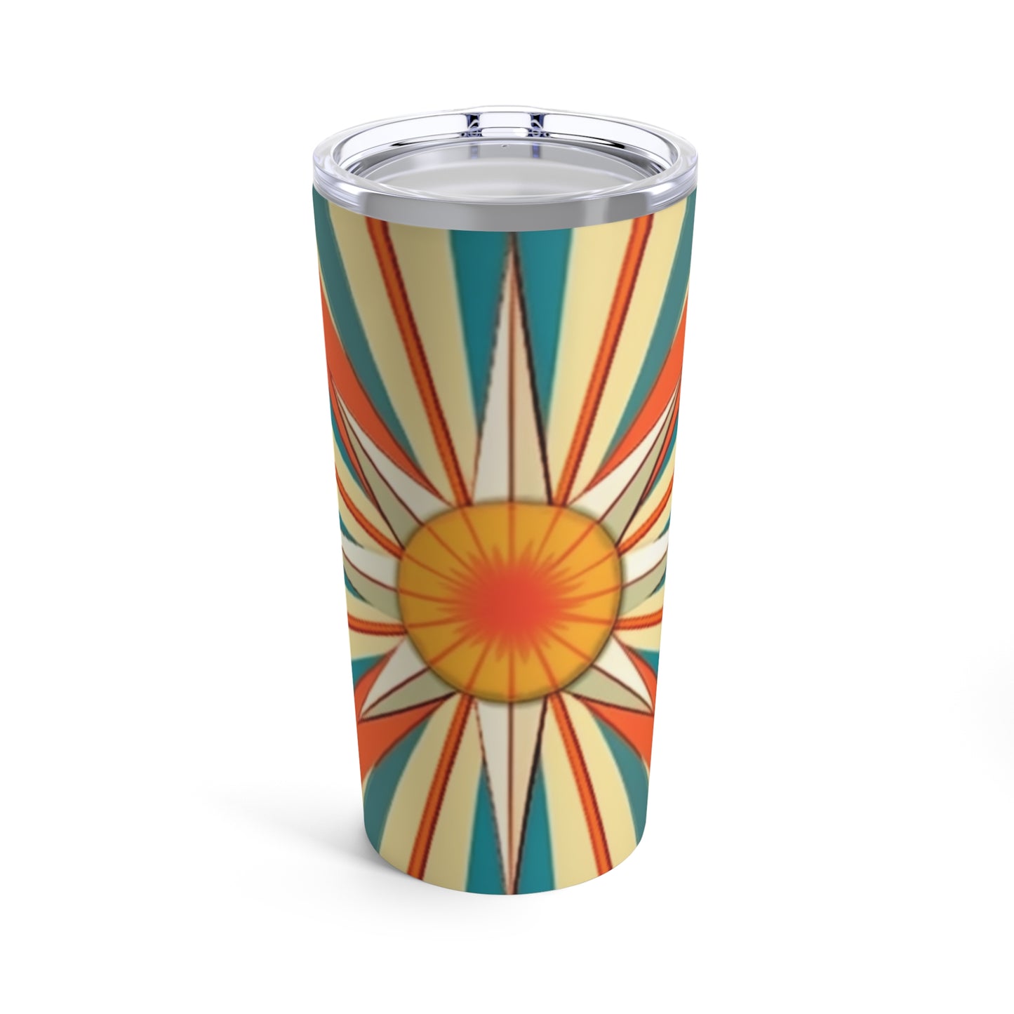 Midcentury Modern Chic: Starburst Candy Colored Tumbler with Abstract Art Influences
