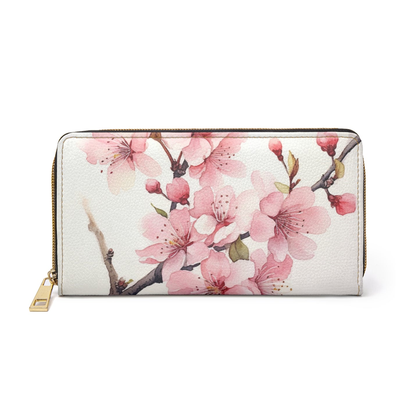 Watercolor Cherry Blossom Zipper Wallet