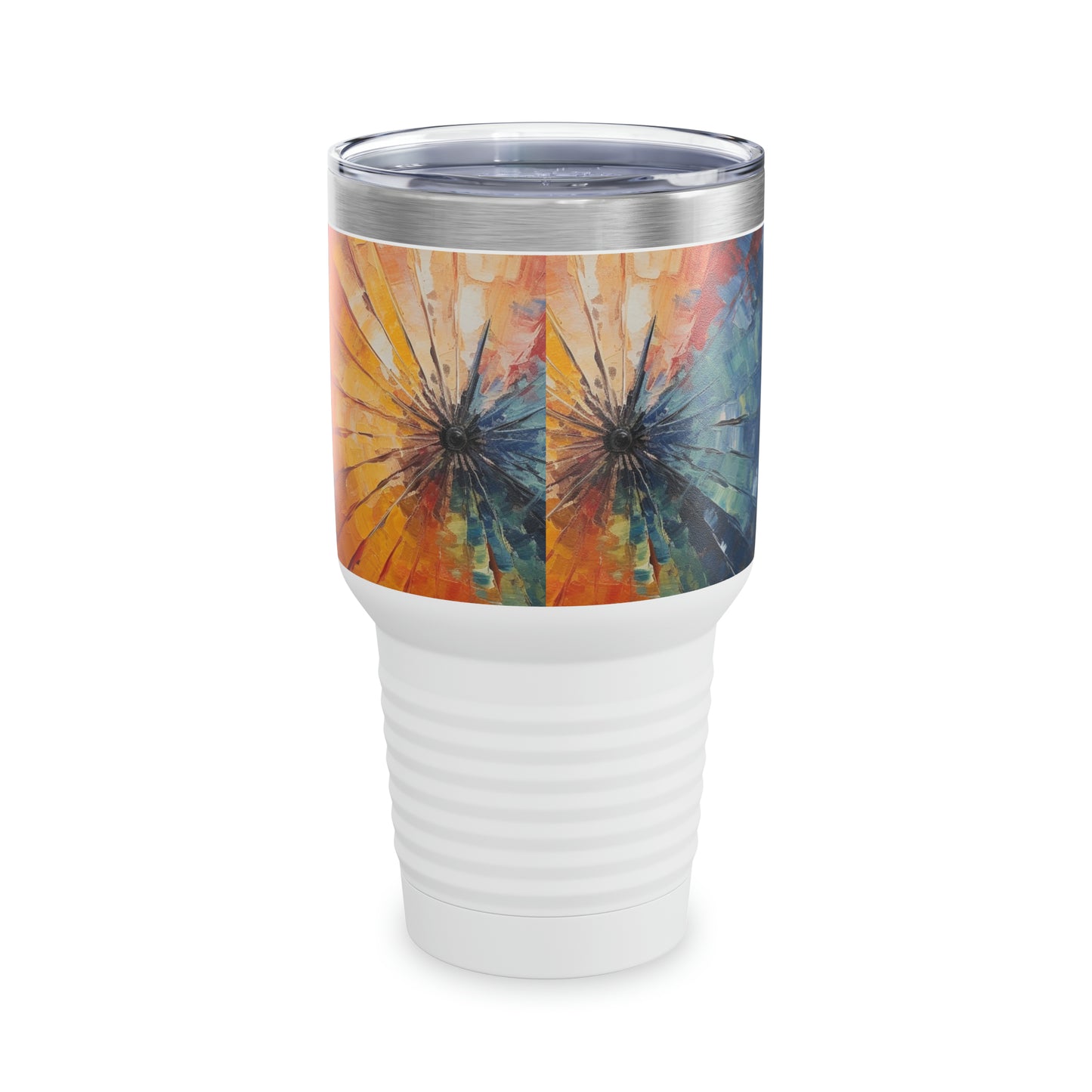 Reflecting Creativity: Abstract Art Ringneck Tumbler, Japanese Umbrella Edition, A Canvas for Your Imagination
