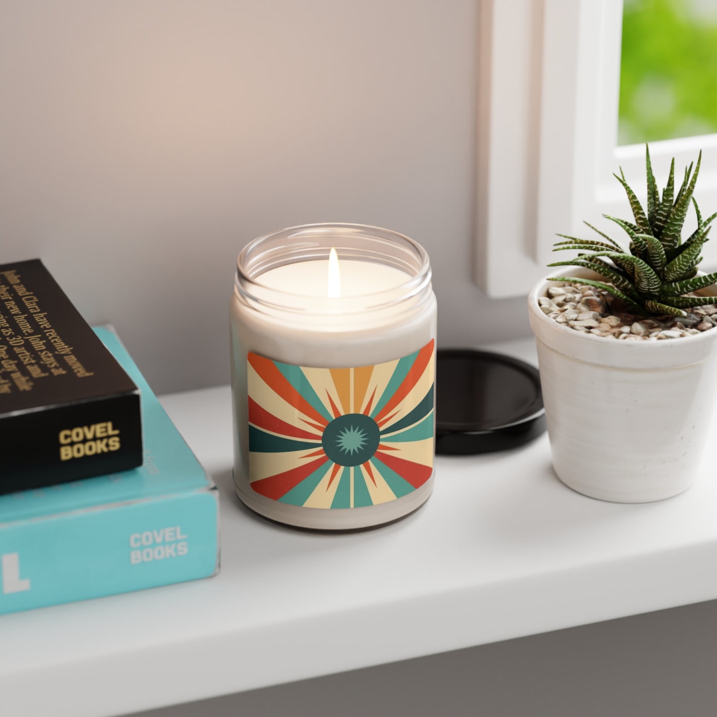 Swinging Starburst: 1960s Fashion-inspired Soy Candle in Candy Colors