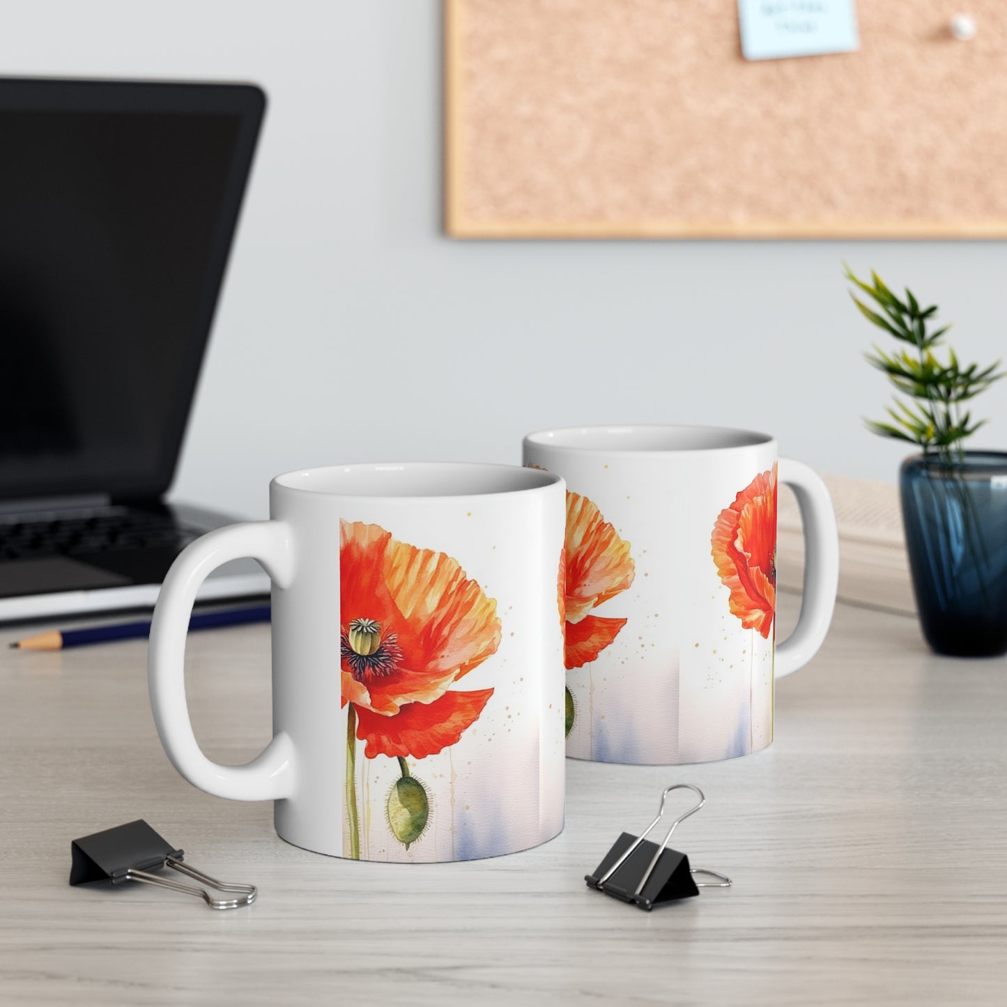 Indulge in Artistic Sips with Watercolor Flower Drawings Ceramic Mug
