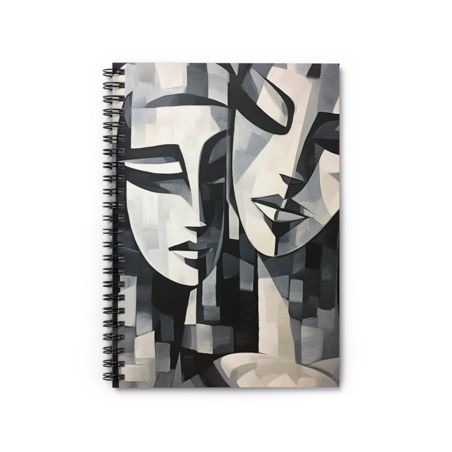 Abstract Oil Paint Spiral Notebook: Cubist Artistry in a Portable Masterpiece