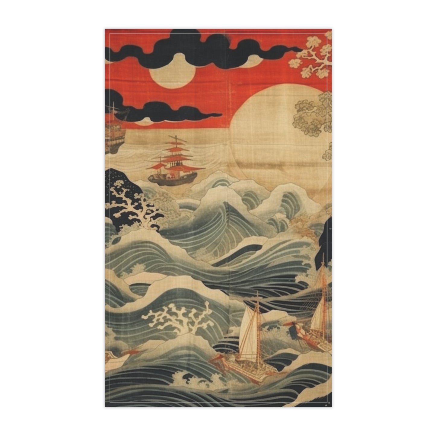 Artistic Fusion - Where Japanese Tapestry Meets the Perfect Kitchen Towel