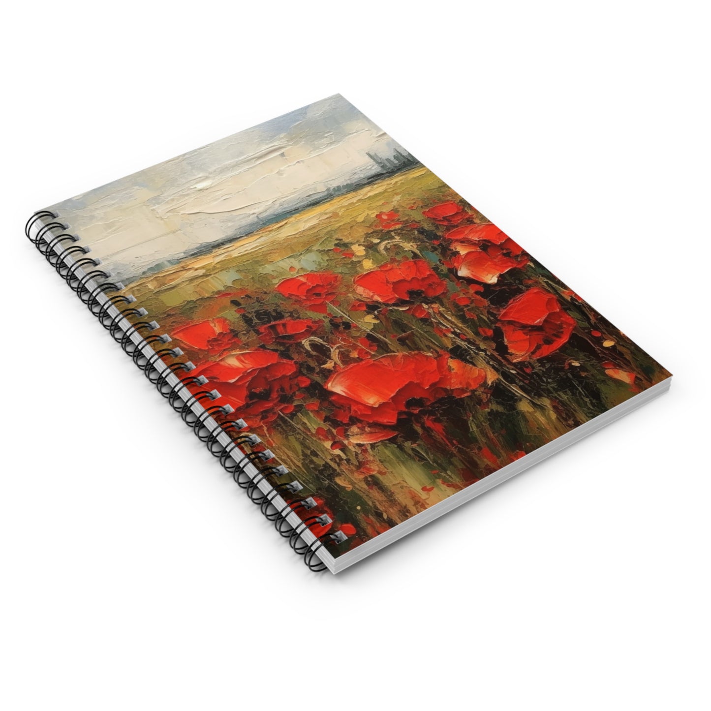 Abstract Poppy Fields: Spiral Notebook for Artistic Inspiration