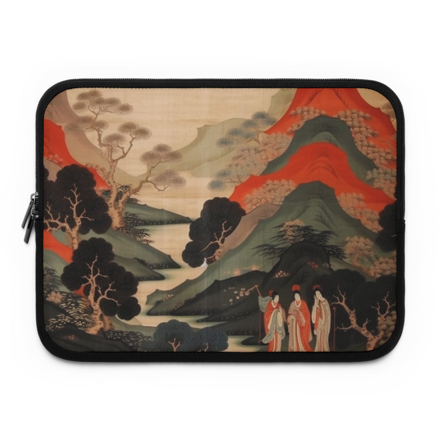 Custom Japanese Tapestry on a Laptop Sleeve - Unique Artistic Expression