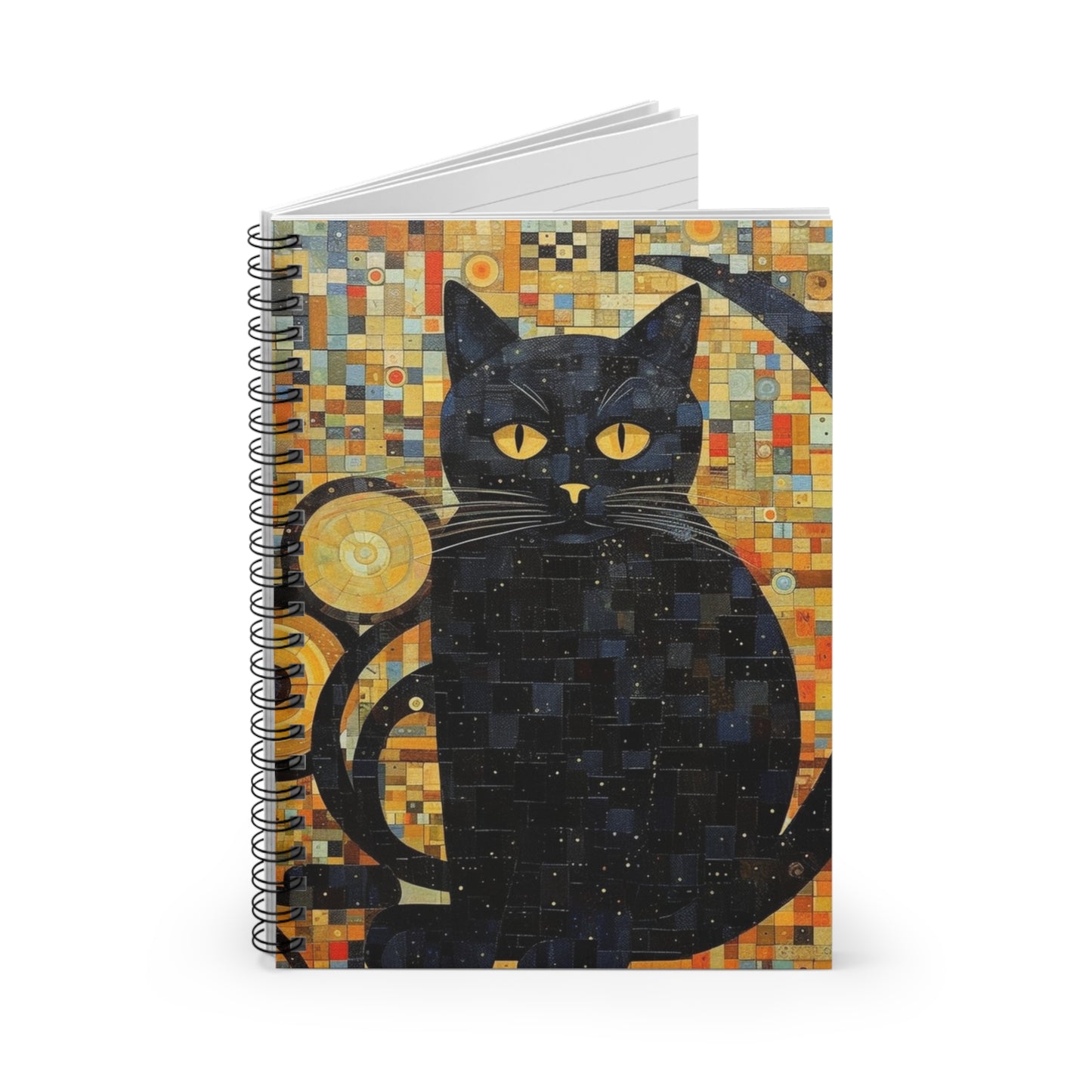 Gustav Klimt Cat Spiral Notebook: Embrace Feline Beauty and Artistic Splendor