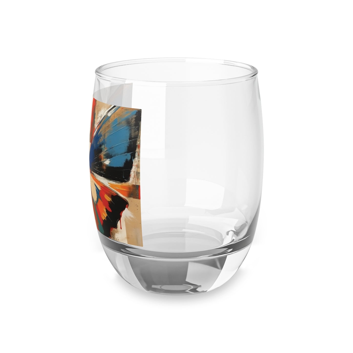 Abstract Butterfly Paradise: Whiskey Glass for Nature and Art Lovers