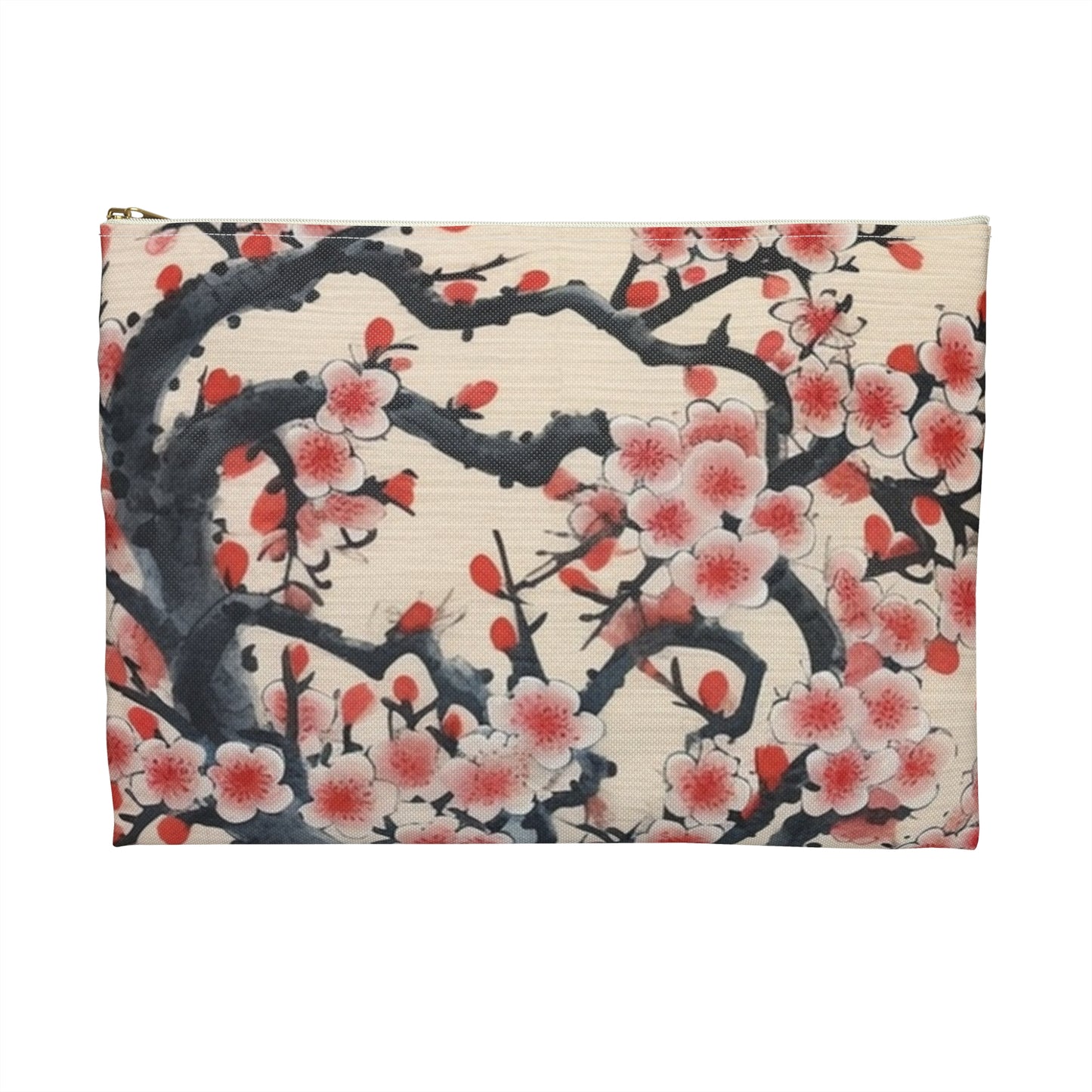 Enchanting Petal Symphony: Accessory Pouch Celebrating Cherry Blossom Tree Drawings