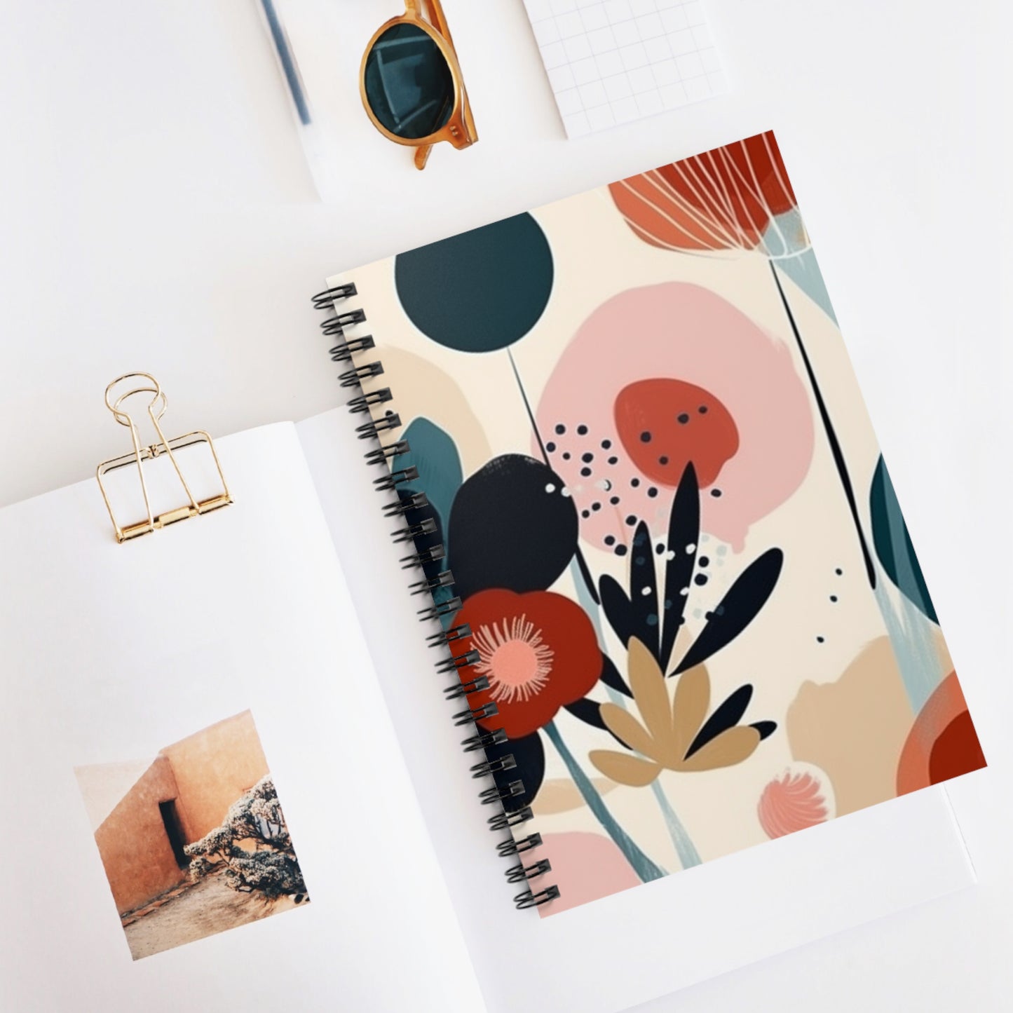 Atomic Elegance: Midcentury Modern Spiral Notebook with a Twist of Vintage Fashion