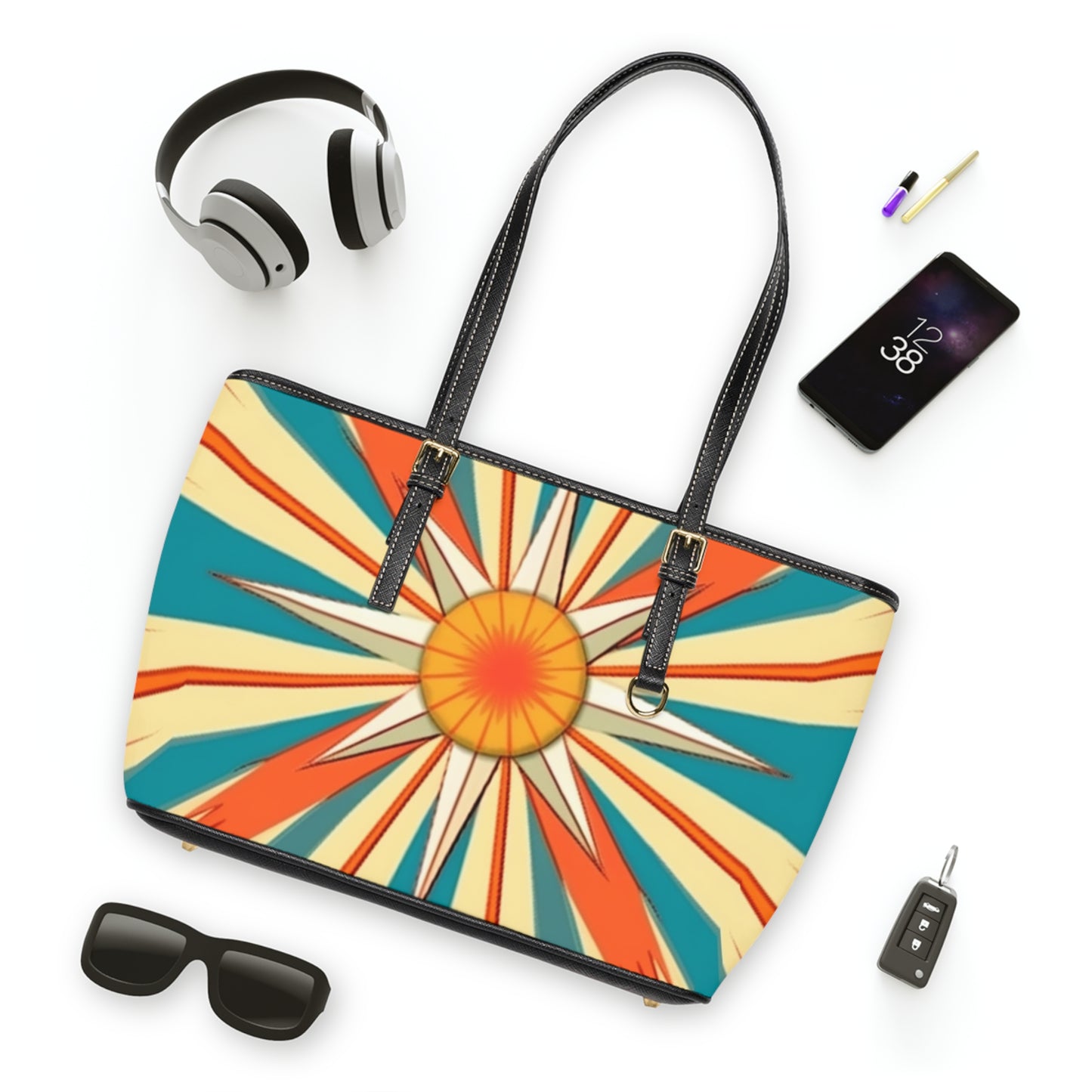 Minimalist Elegance: Contemporary Starburst Candy Colored PU Leather Shoulder Bag