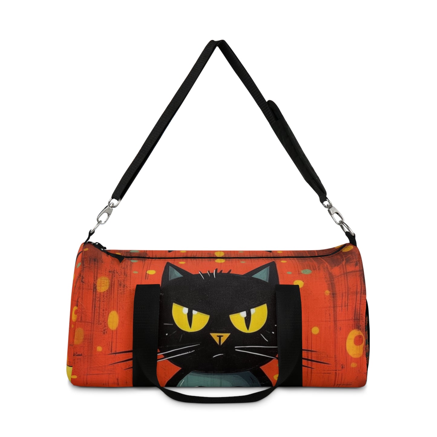 Fashionably Retro Feline: Midcentury Modern Duffel bag with a Vintage Cat-Inspired Flair