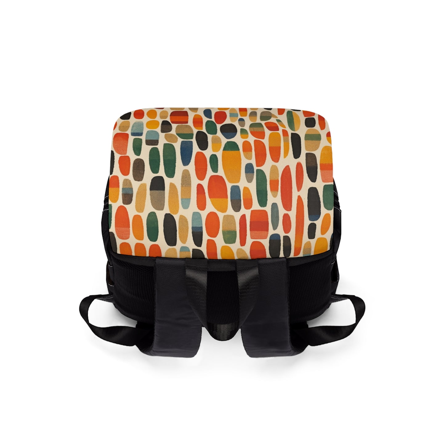 Abstract Elegance: Unisex Casual Shoulder Backpack with Translucent Colors