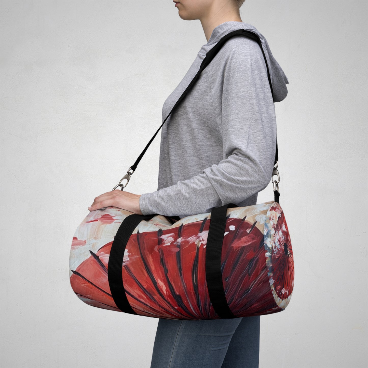 Abstract Japanese Umbrella Painting Duffel Bag: Unleashing Artistic Beauty