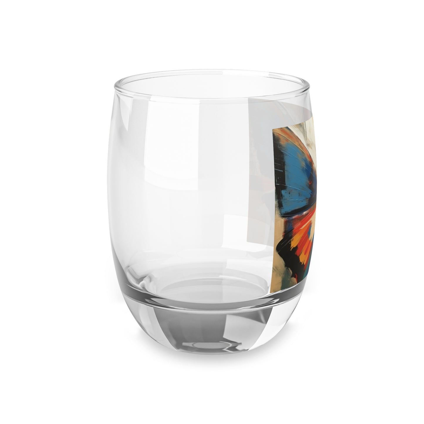 Abstract Butterfly Paradise: Whiskey Glass for Nature and Art Lovers