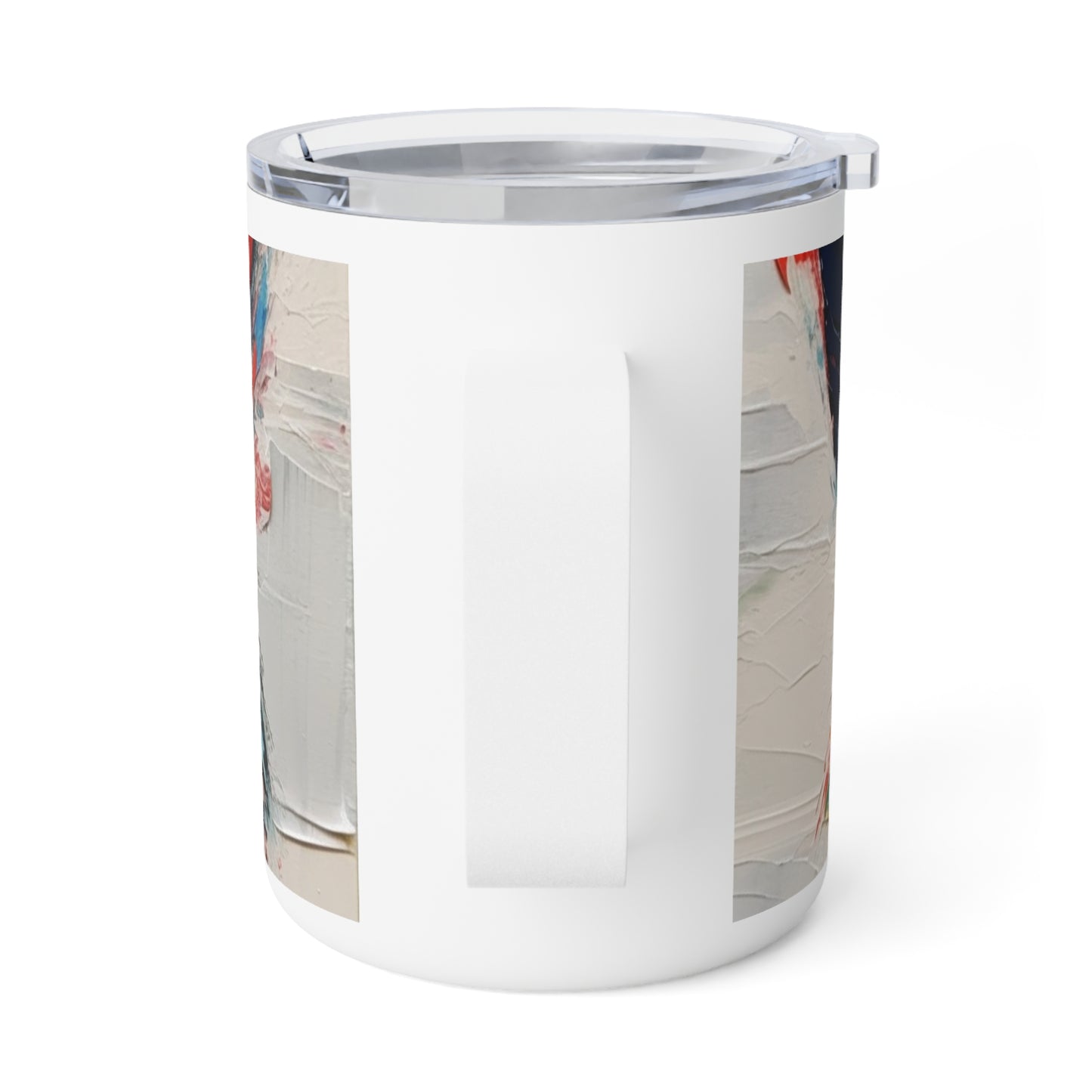 Abstract Insulated Coffee Mug for Art Lovers: Butterfly-Inspired Delight