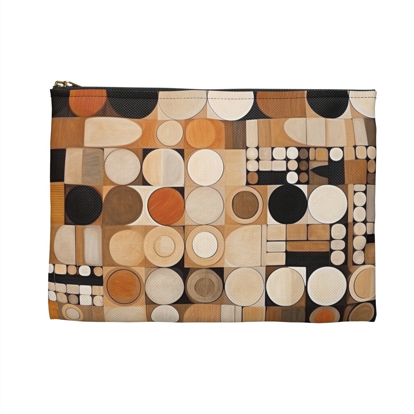 Geometric Simplicity in Earth Tones: Graphic Canvas Pouch