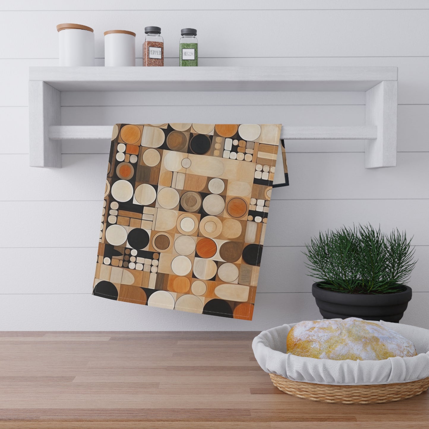 Modern Simplicity: Kitchen Towel with Geometric Elegance