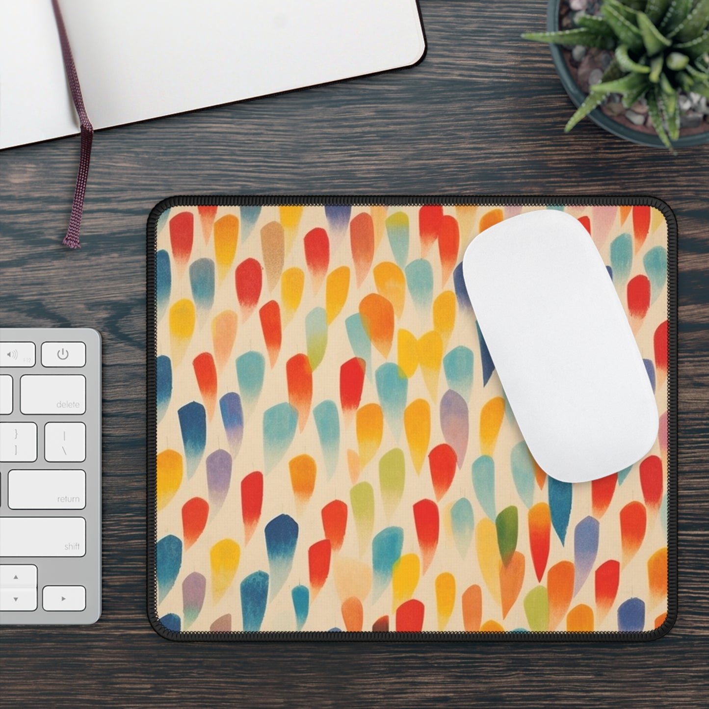 Energetic Brush Strokes: Colored Shapes Gaming Mouse Pad Inspired by Ellsworth Kelly