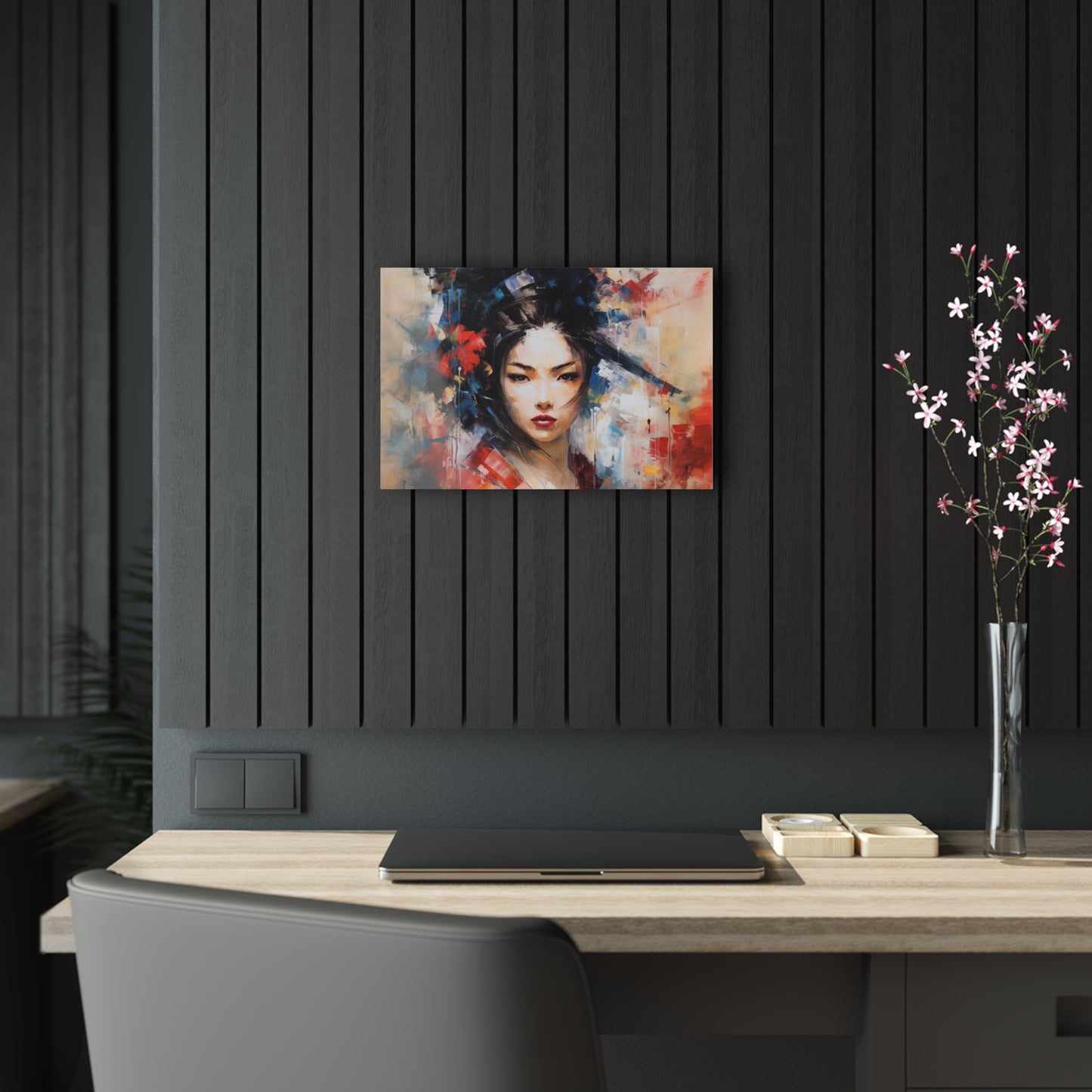 Abstract Geisha Art Acrylic Prints: Captivating Brushstrokes in a Japanese Aesthetic