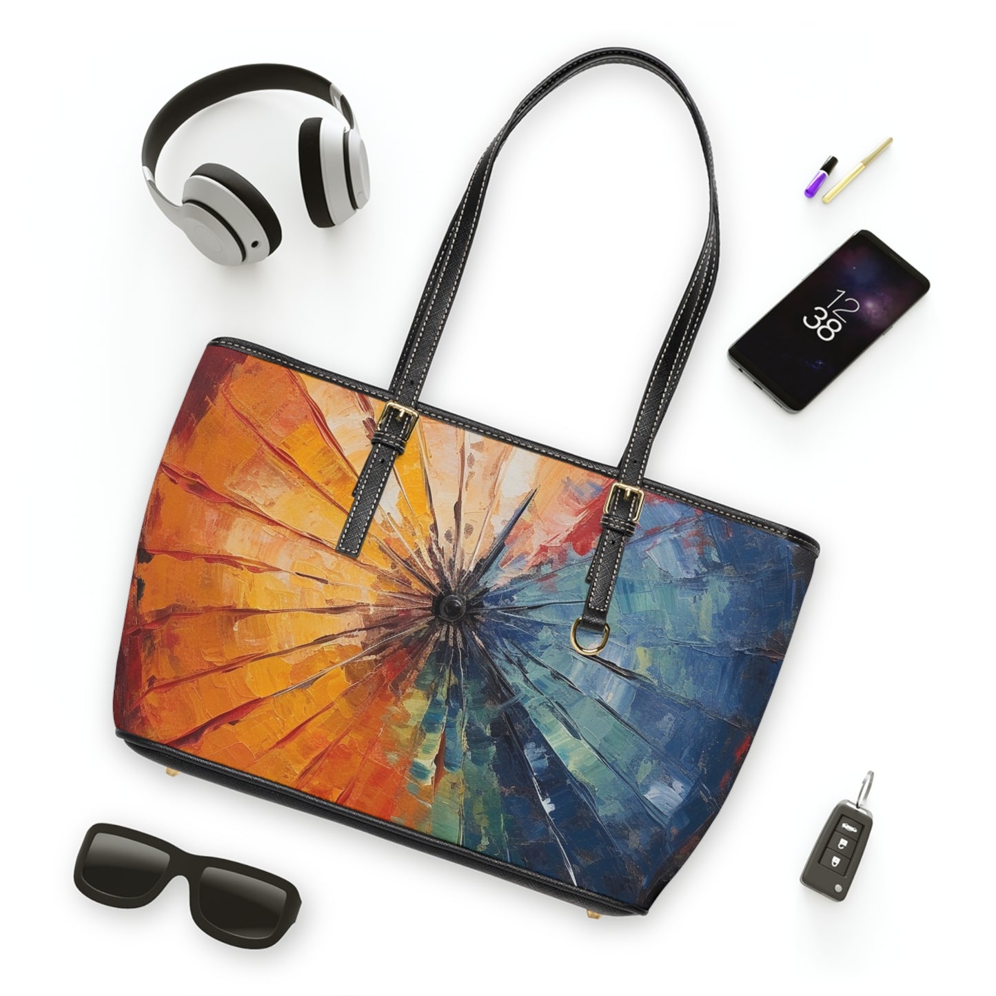 PU Leather Shoulder Bag Candle: Japanese Umbrella, A Reflection of Creativity