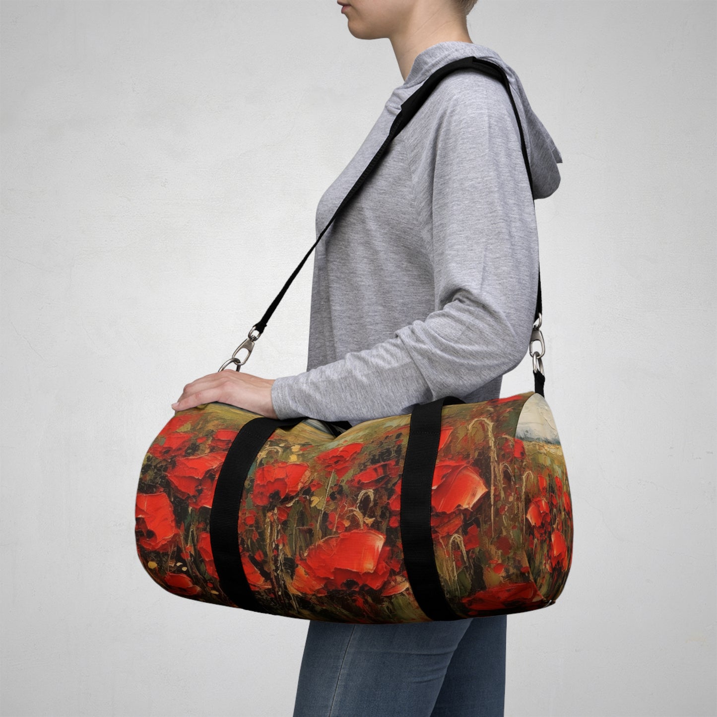 Abstract Poppy Fields: Duffel Bag for Artistic Inspiration