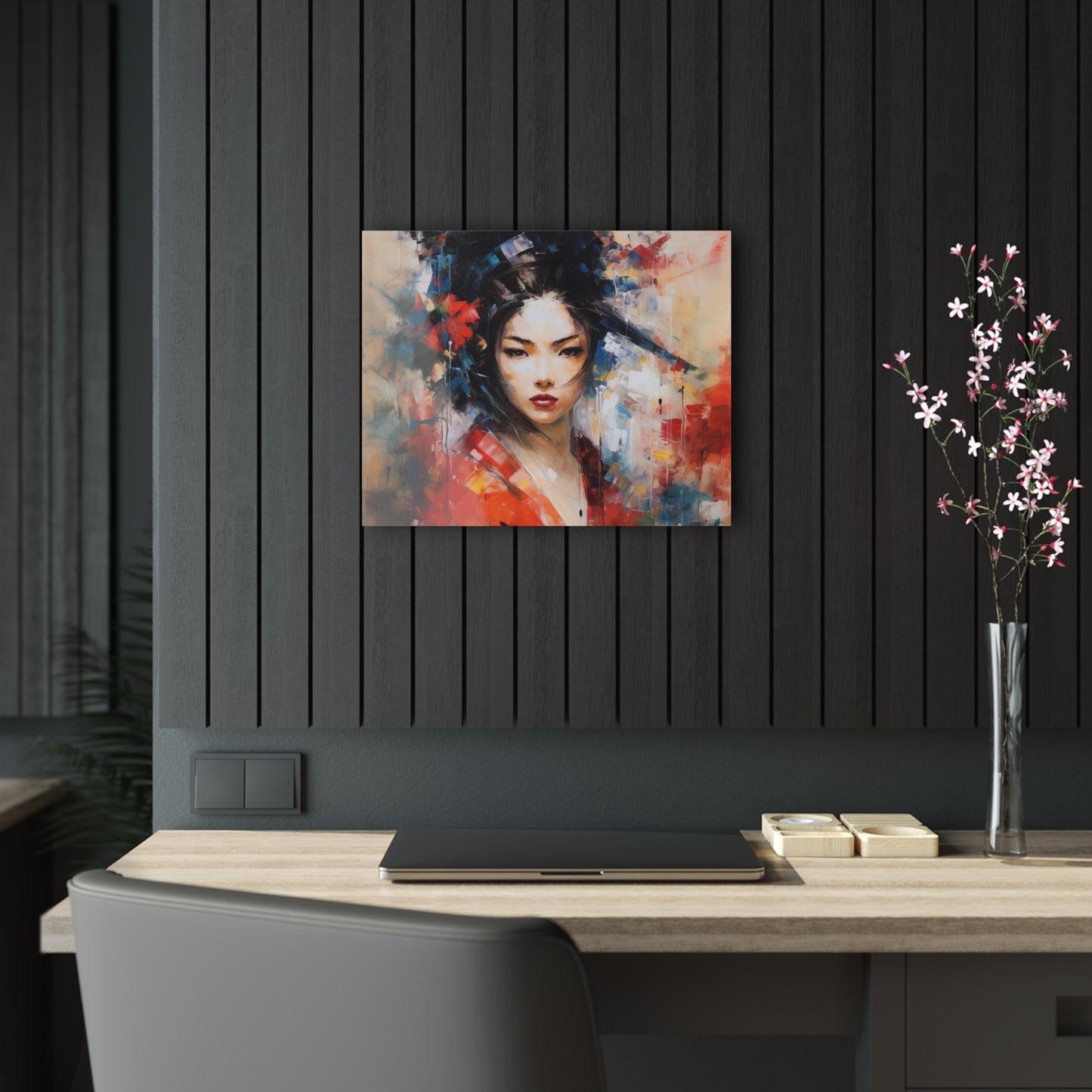 Abstract Geisha Art Acrylic Prints: Captivating Brushstrokes in a Japanese Aesthetic