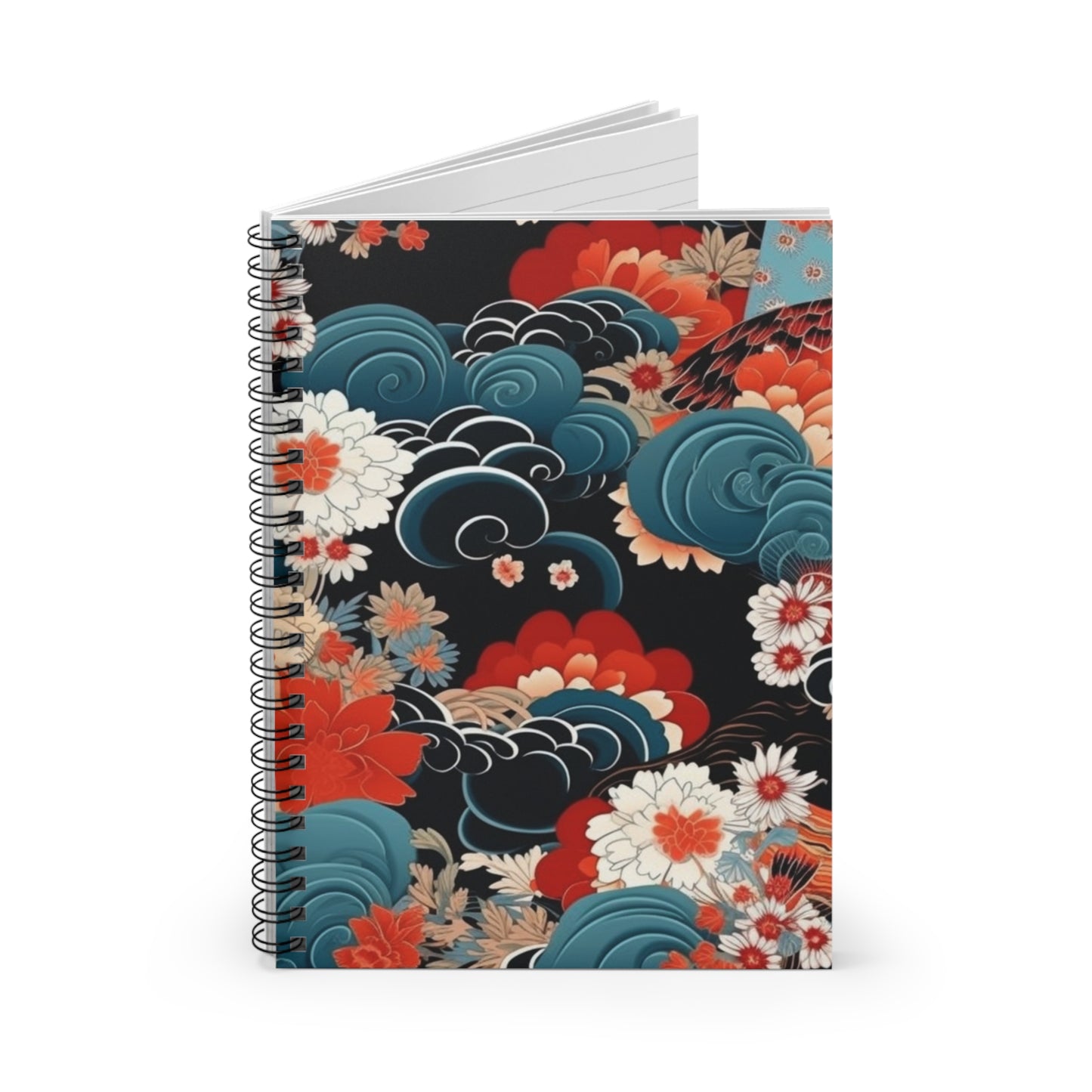 Silk and Serenity: Delicate Kimono-Inspired Spiral Notebook