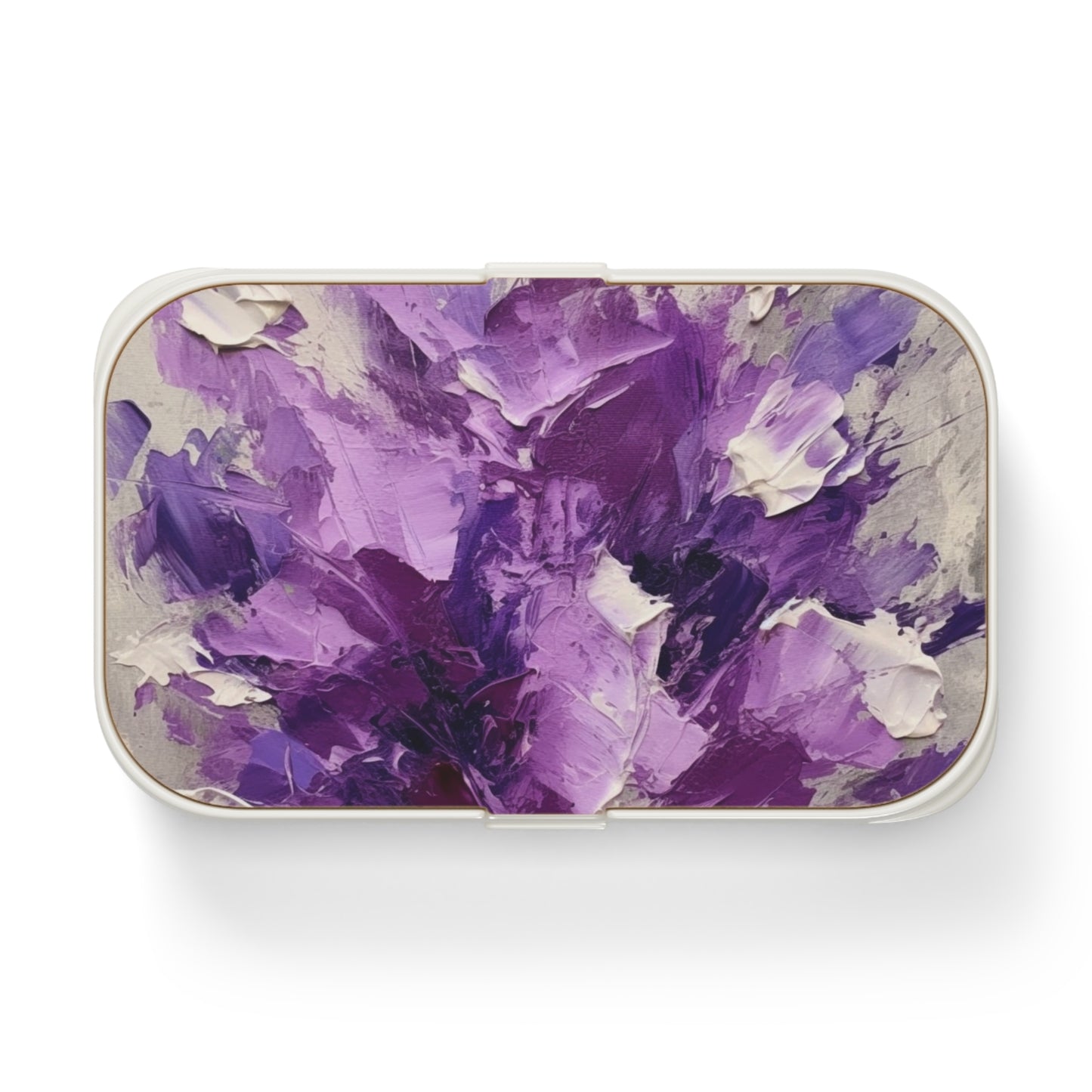 Bento Box with Serene Lavender Painting: Embrace the Tranquility