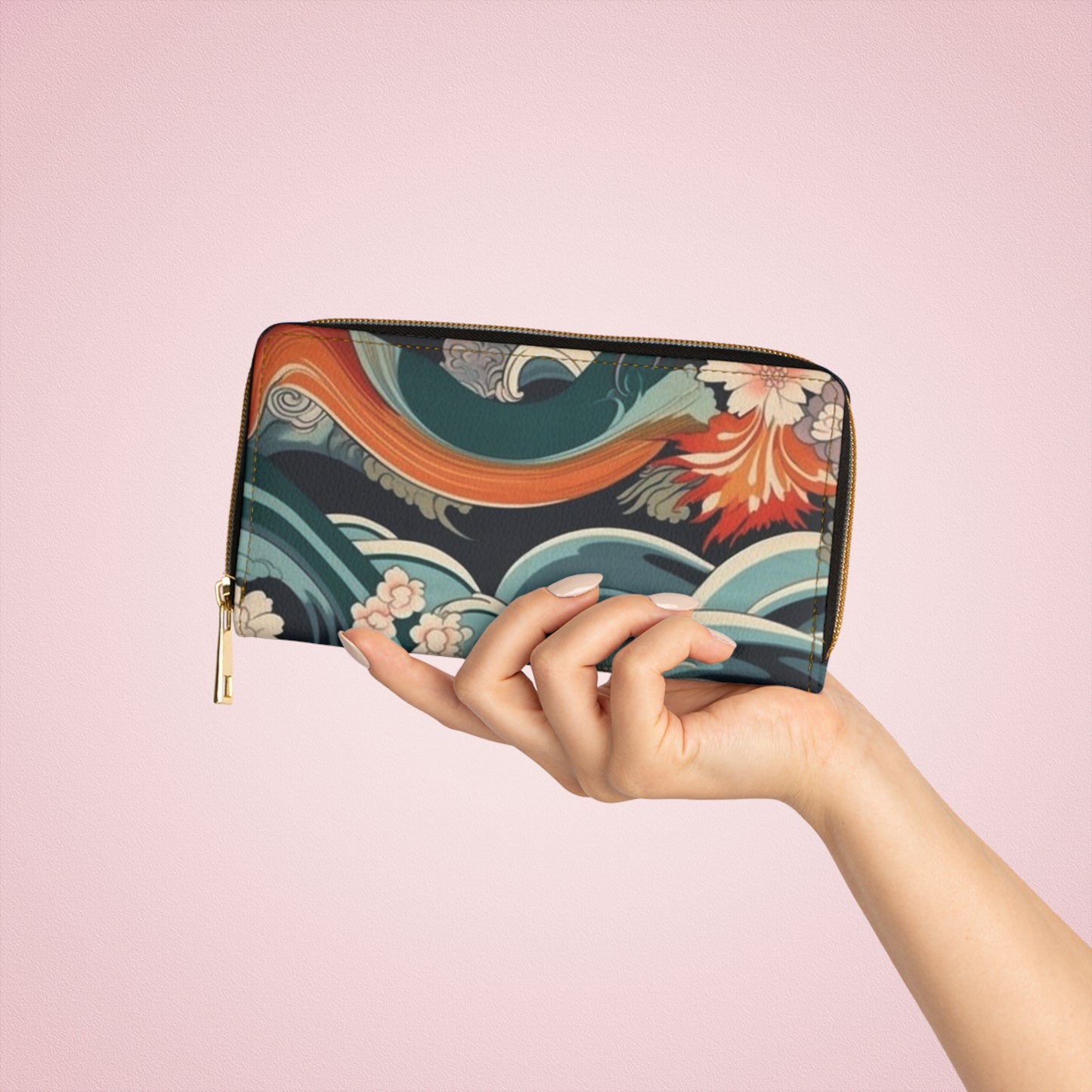 Elegant Kimono Zipper Wallet: Embrace Japanese Artistry
