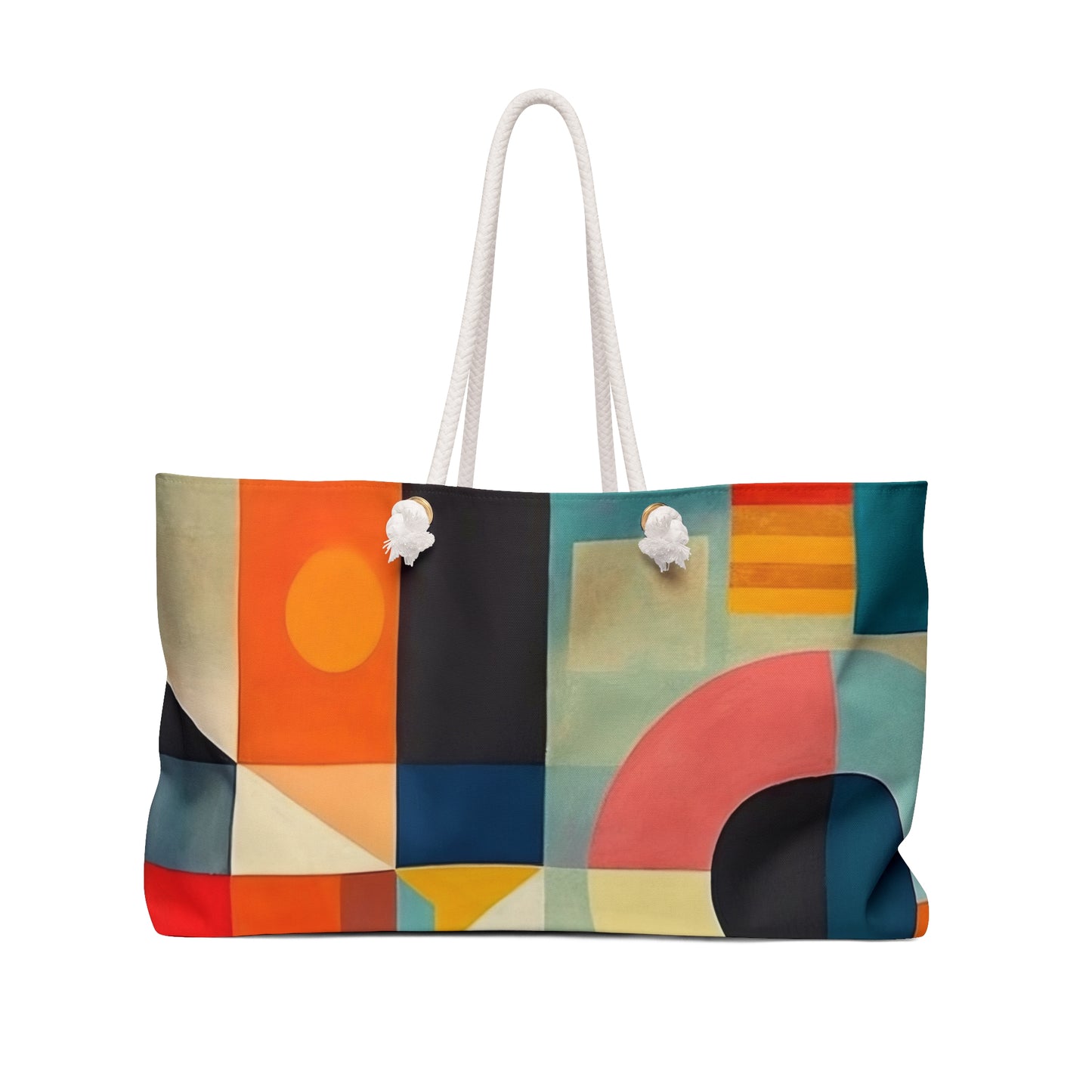 Geometric Abstract Sophistication: Midcentury Modern Weekender Bag for Women