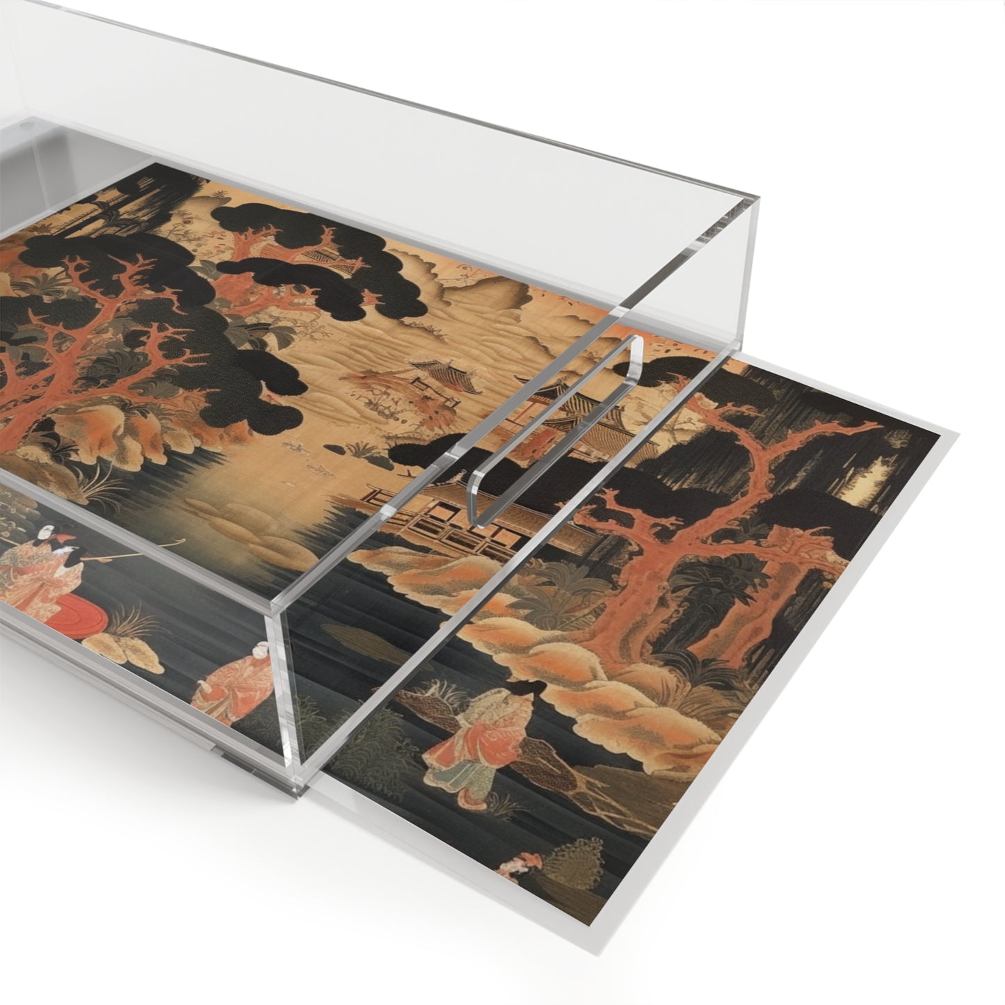 Custom Japanese Tapestry Acrylic Serving Tray: Your Personalized Artistic Statement