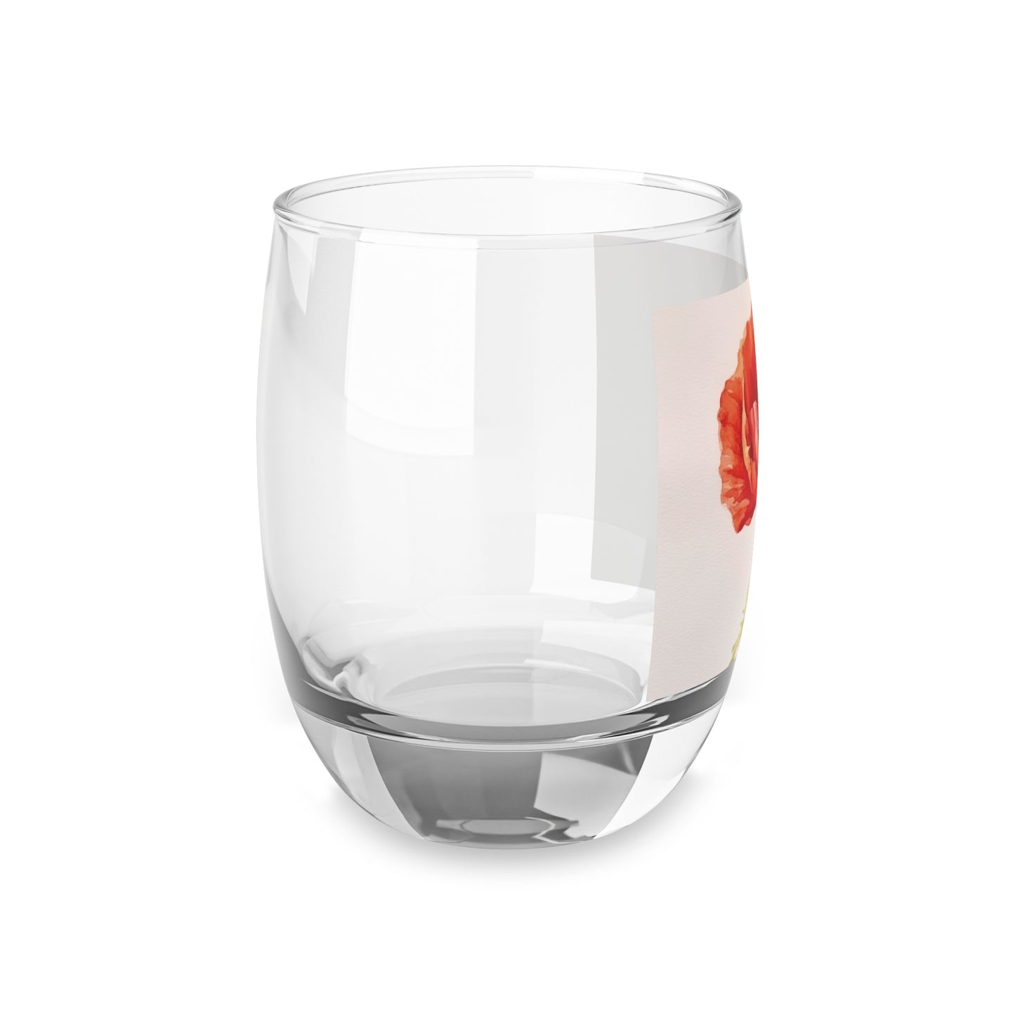 Vibrant Watercolor Poppy Whiskey Glass: Beauty of Nature