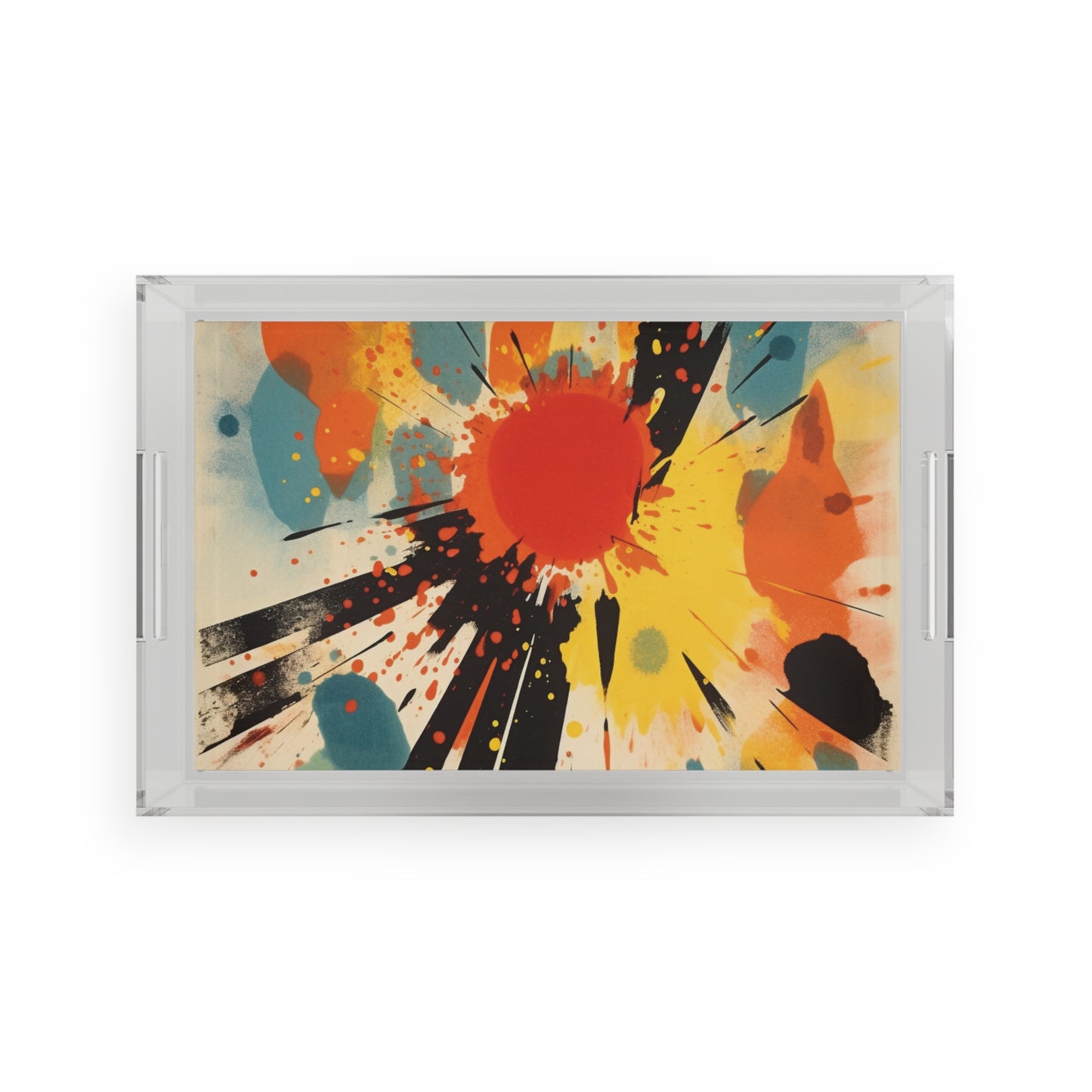 Cosmic Explosion Acrylic Serving Tray - Serve with Artistic Finesse!