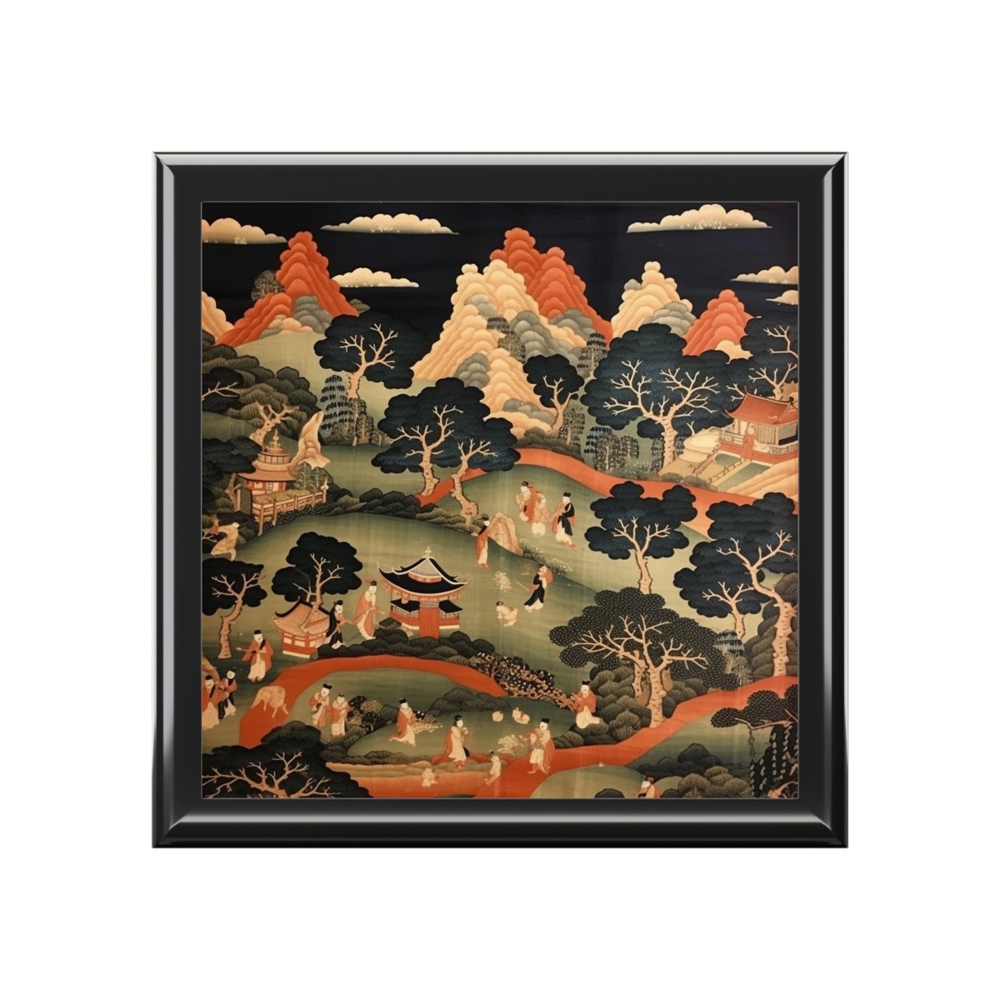 Tapestry Treasures: Japanese-inspired Jewelry Box for Art Lovers