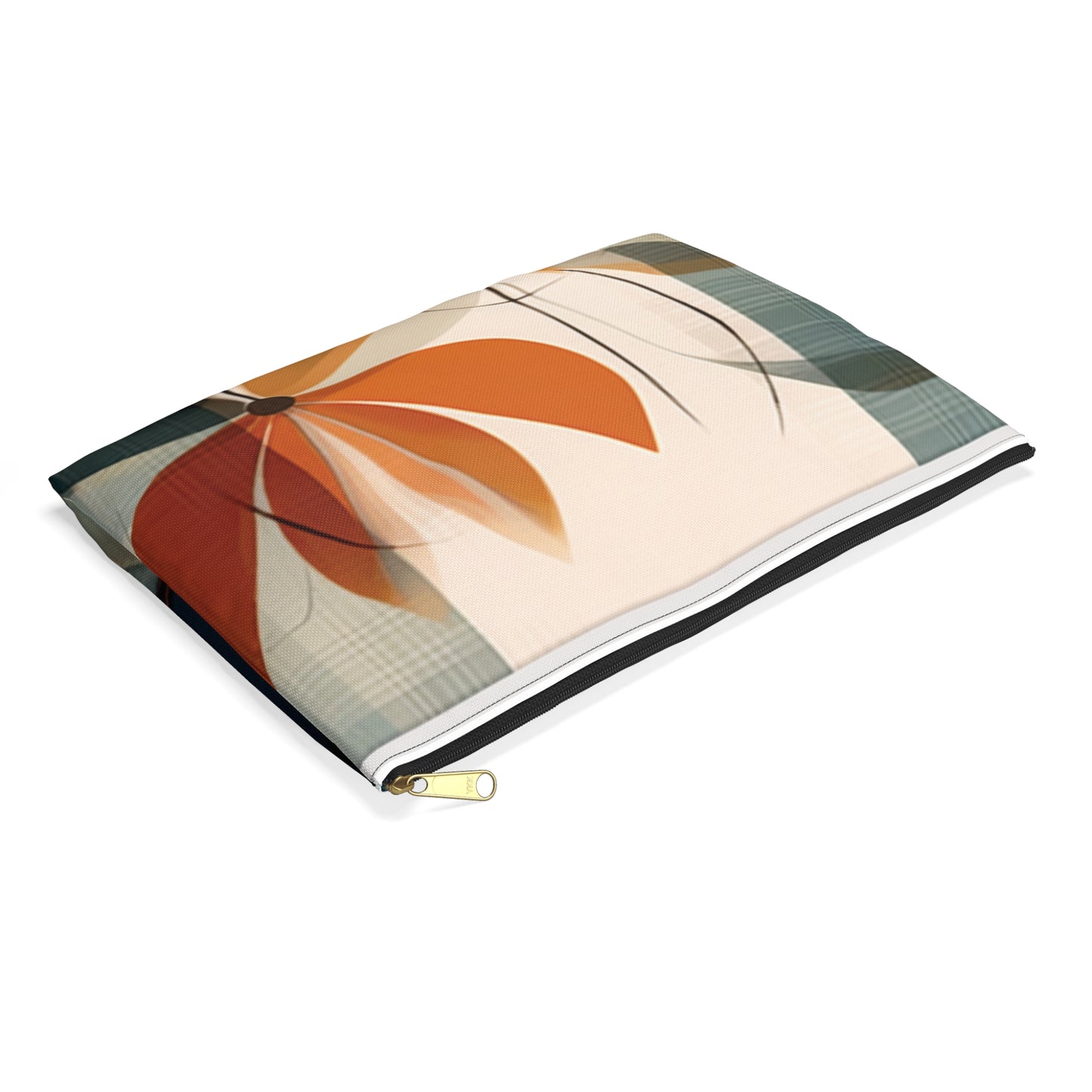 Botanical Chic: Flower Drawings and Minimalist Accessory Pouch Design with Midcentury Flair